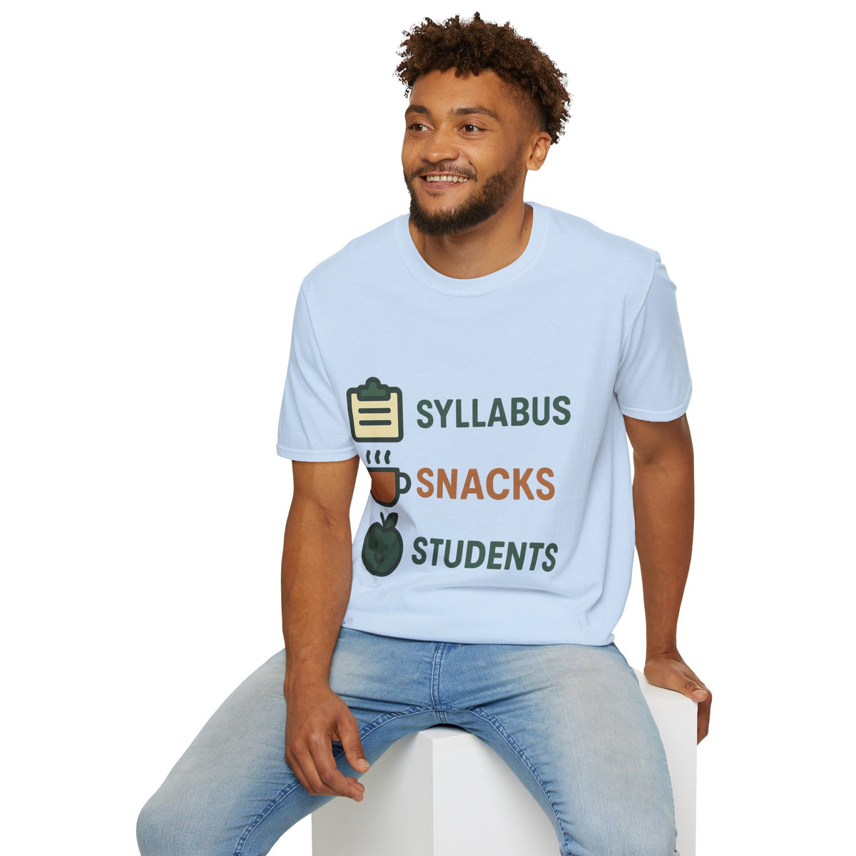 Syllabus Snacks Students Graphic Tee — Funny Teacher & Student Back-to-School T-Shirt - Trending Now - August 2026