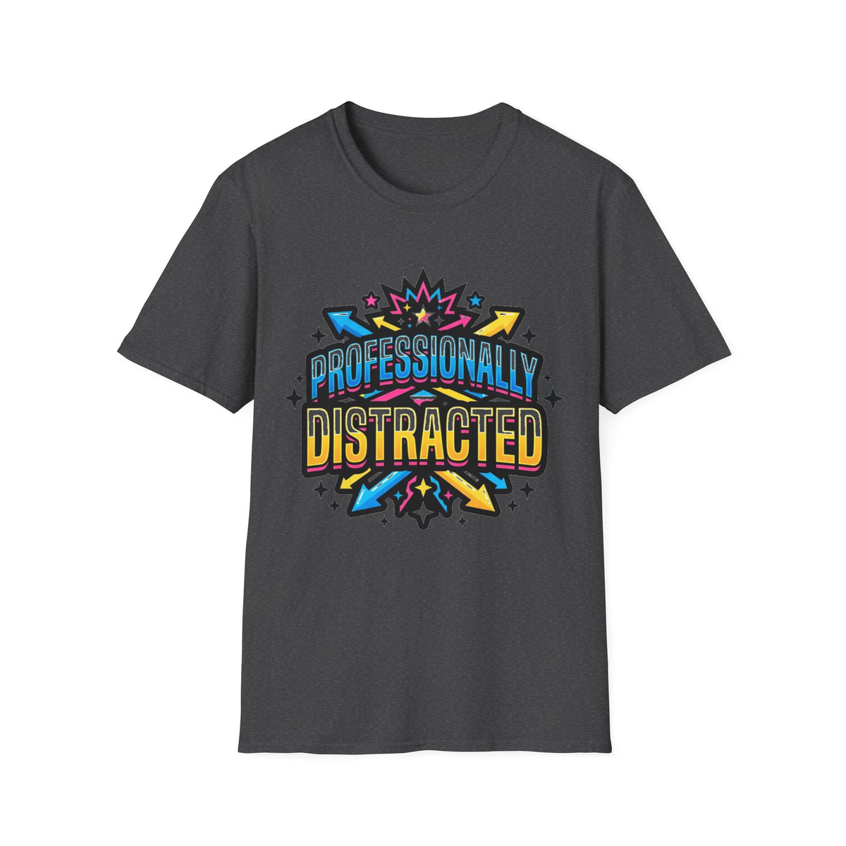 Black T-Shirt with Colorful Carnival 'Unvaccinated' Graphic – Statement Tee for Festivals & Activism - Trending Now - August 2026