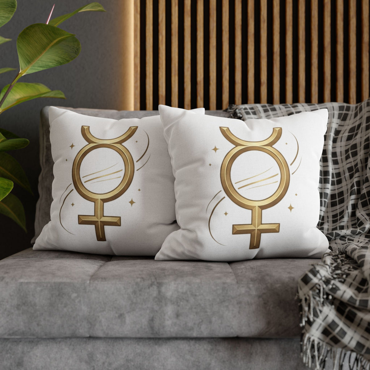 Virgo Mercury Retrograde Golden Glyph Pillowcase