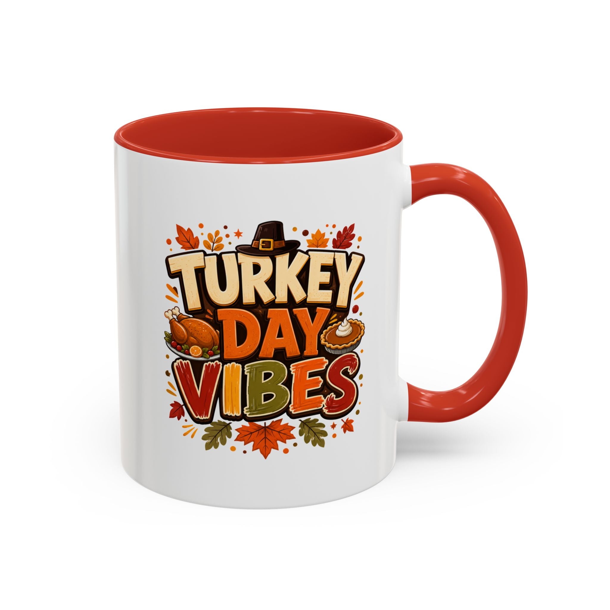 Thanksgiving Mug Turkey Day Vibes Accent Mug — Thanksgiving Coffee Cup