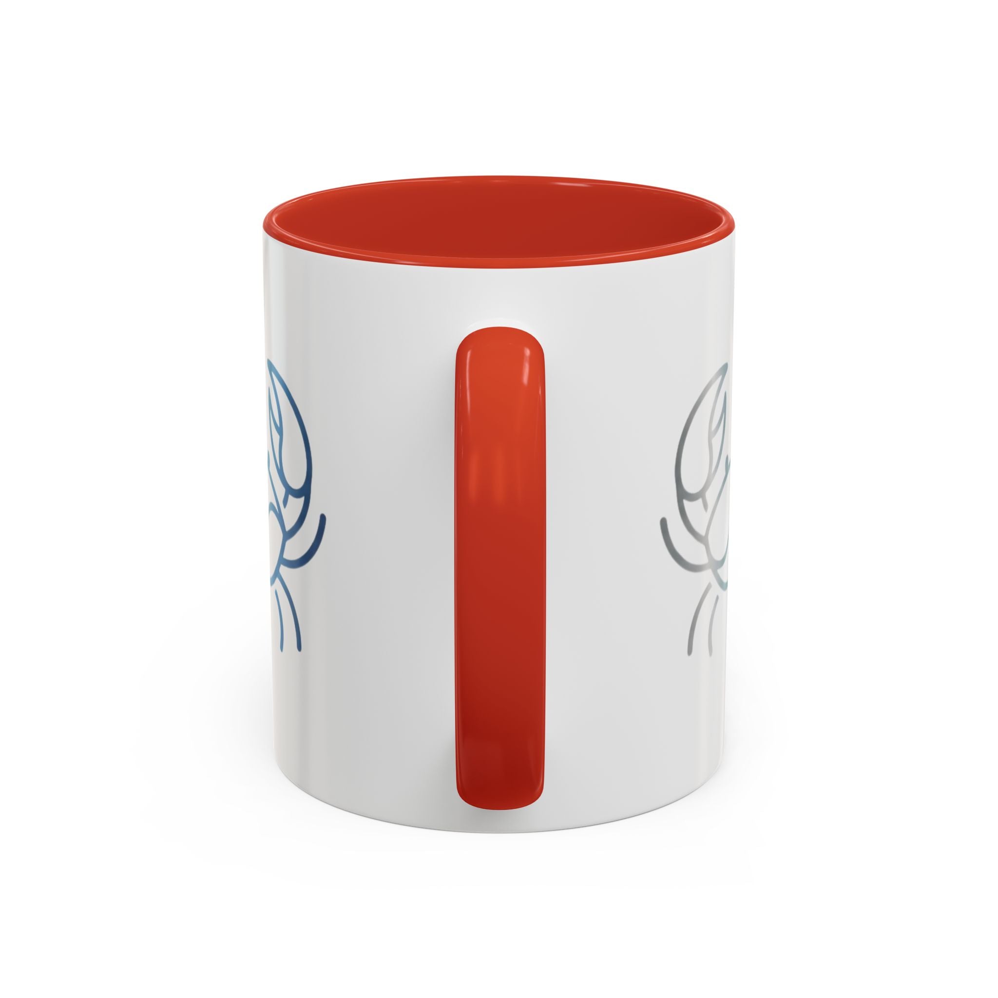 Crab Accent Coffee Mug — Minimal Coastal Zodiac Crab Design
