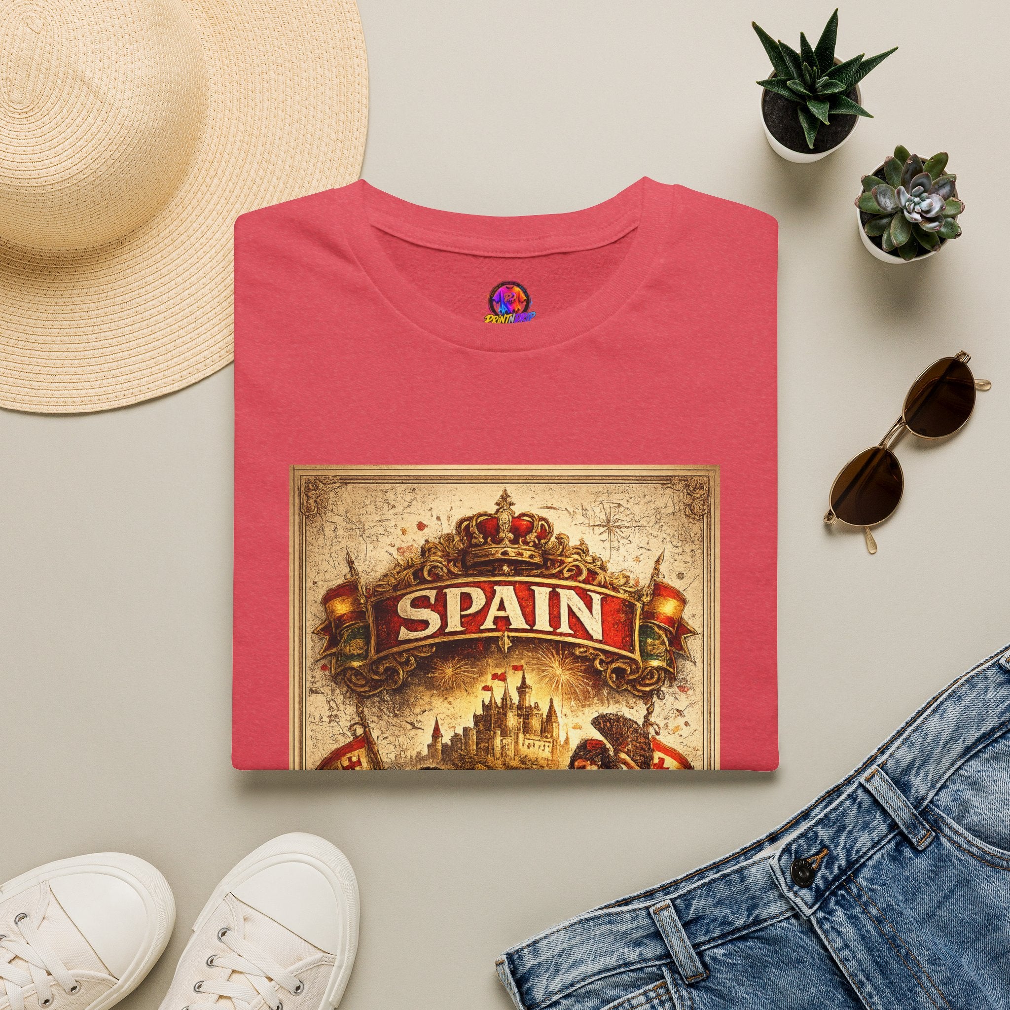 Spain Vintage Travel Graphic T‑Shirt — Retro Spanish Landmark Tee