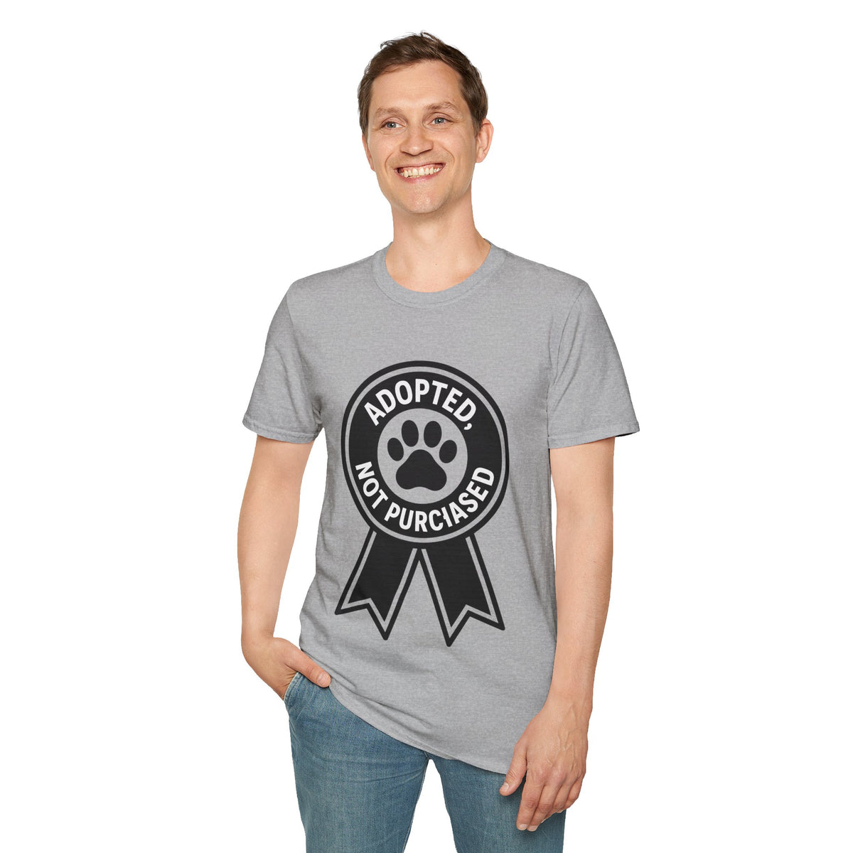 Adopted Not Purchased Graphic T-Shirt — Rescue Pet Awareness Tee - Trending Now - August 2026