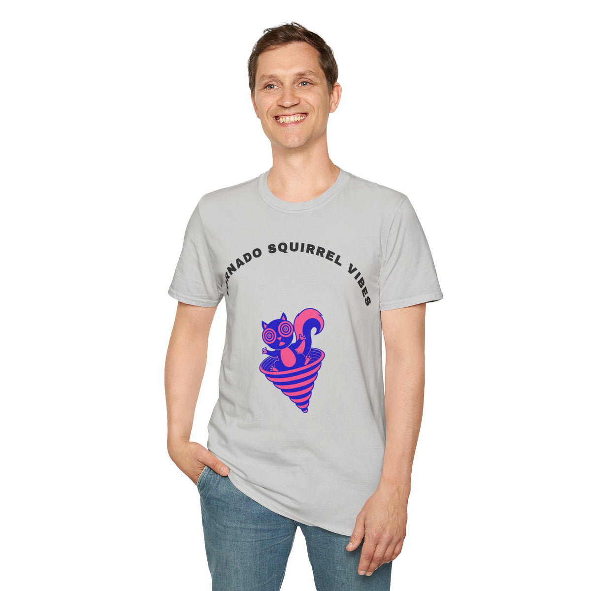 T-Shirt — Tornado Squirrel Vibes Cute Cat Cone Graphic Tee - Trending Now - September 2026