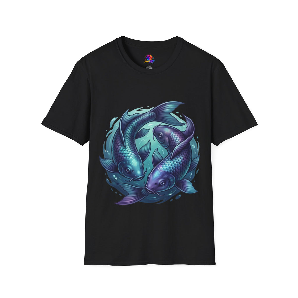 Koi Fish Circle T-Shirt — Artistic Yin Yang Aquatic Tee