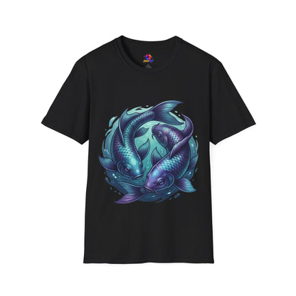 Koi Fish Circle T-Shirt — Artistic Yin Yang Aquatic Tee