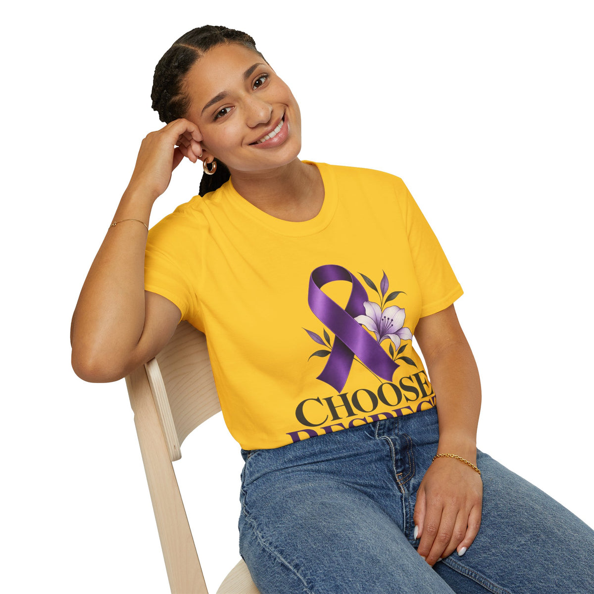 Choose Respect Purple Ribbon T‑Shirt — Domestic Violence Awareness Tee