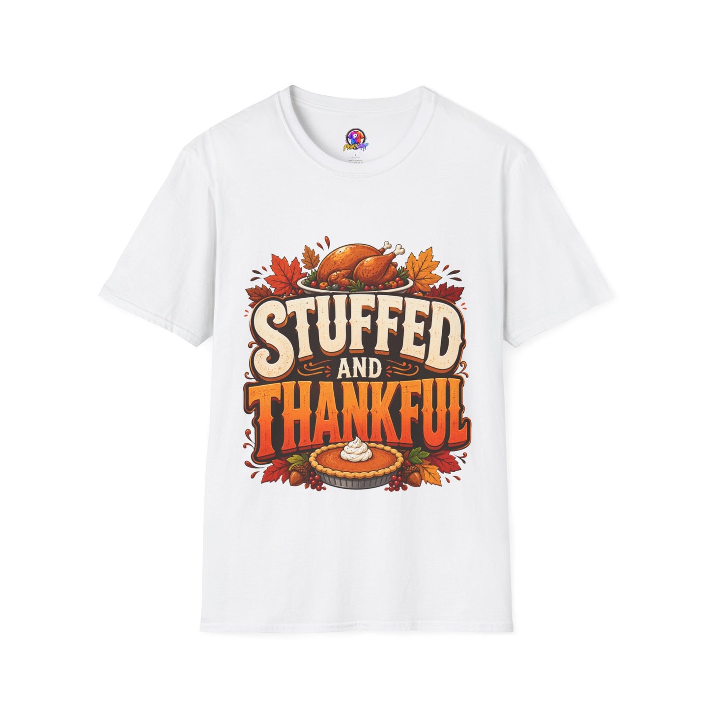 Thanksgiving T-Shirt — "Stuffed and Thankful" Turkey Design