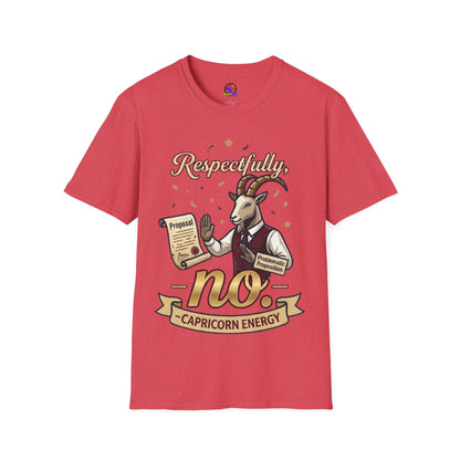 T-Shirt — "Respectfully, No" Capricorn Goat Proposal Funny Zodiac Tee