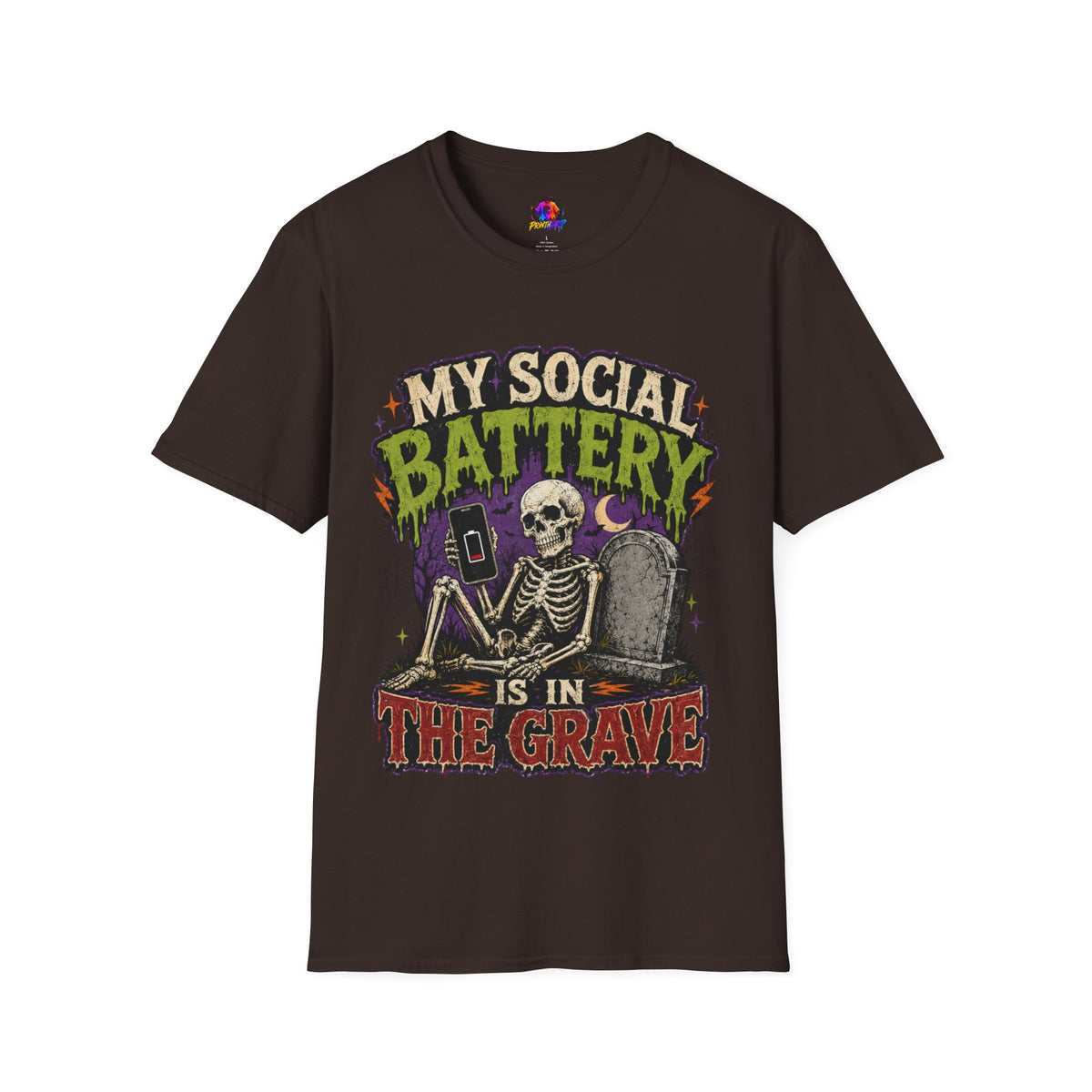 Halloween My Social Battery Unisex Softstyle T-Shirt