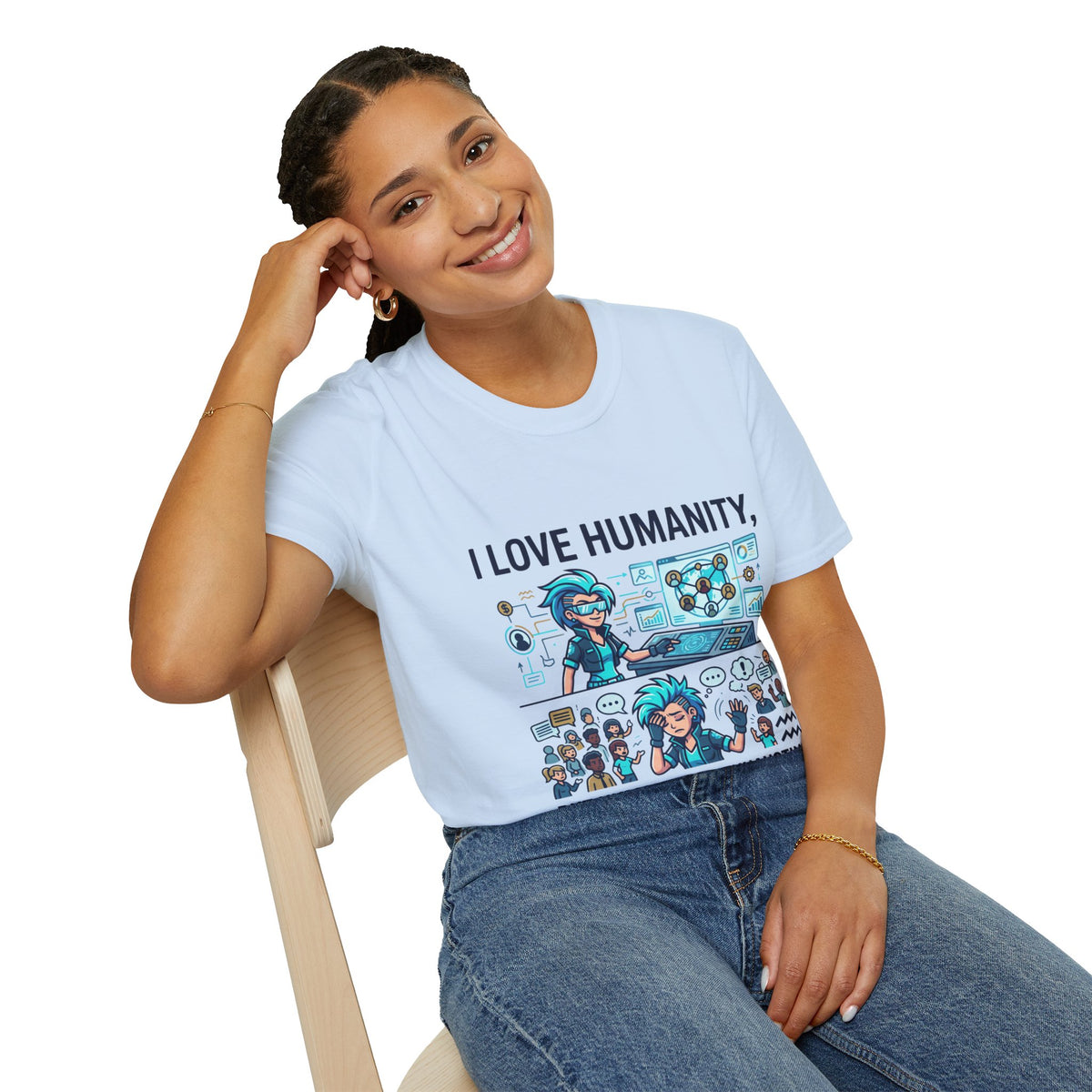Aquarius Zodiac I Love Humanity T-Shirt — Funny Aquarist Marine Biologist Tee