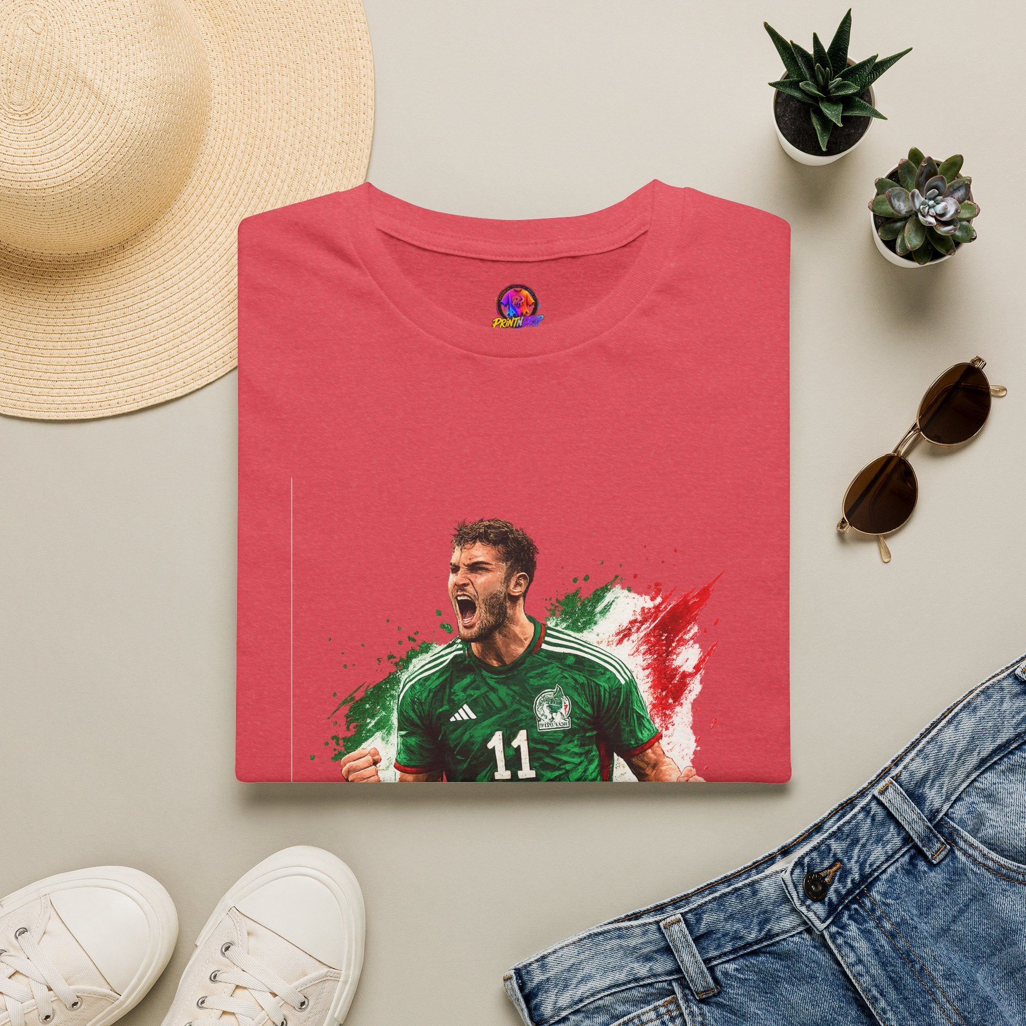 Mexico Soccer Jersey T-Shirt — Santiago Giménez Mexico #11 Fan Tee