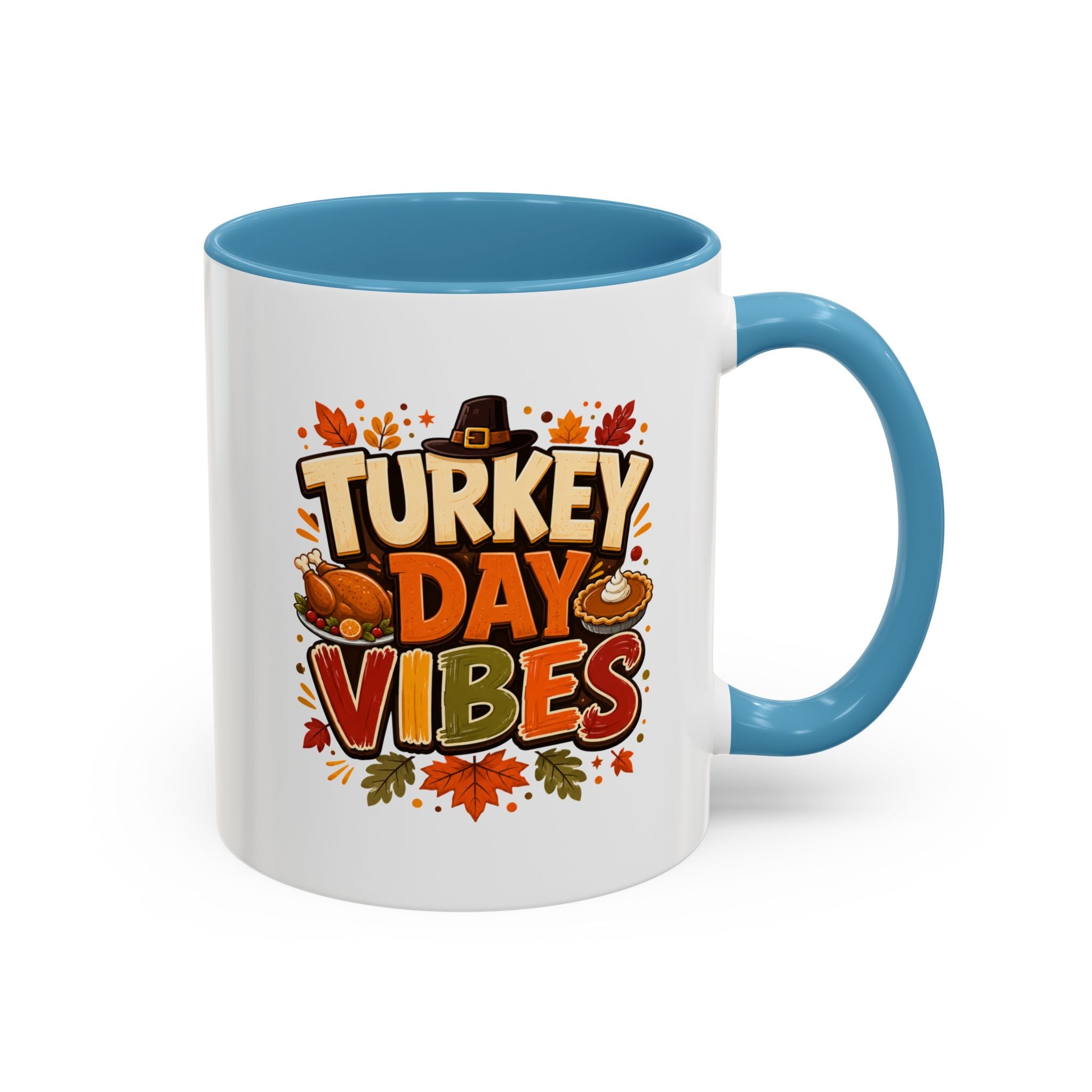 Thanksgiving Mug Turkey Day Vibes Accent Mug — Thanksgiving Coffee Cup