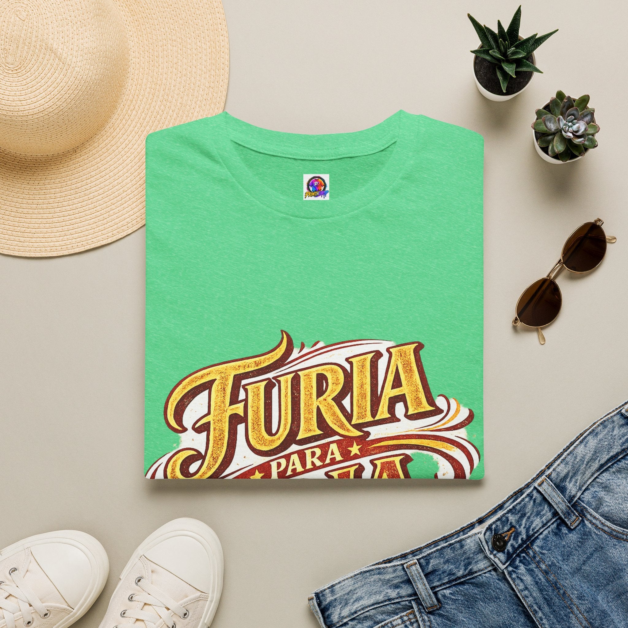 Spain Furia Para Roja Graphic T-Shirt — Bold Spanish Script Tee for Fans & Celebrations