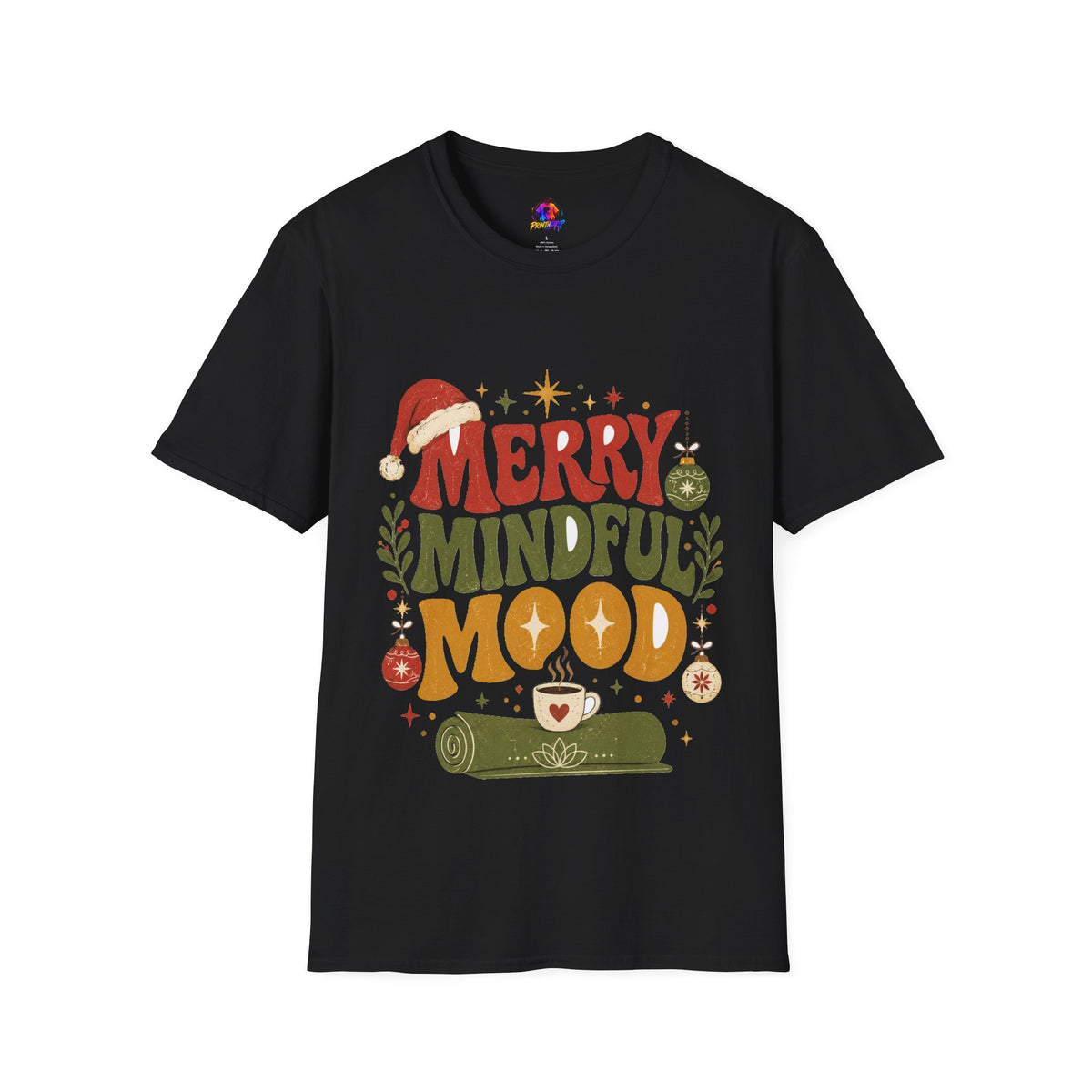 Merry Mindful Mood T-Shirt — Cozy Holiday Christmas Graphic Tee