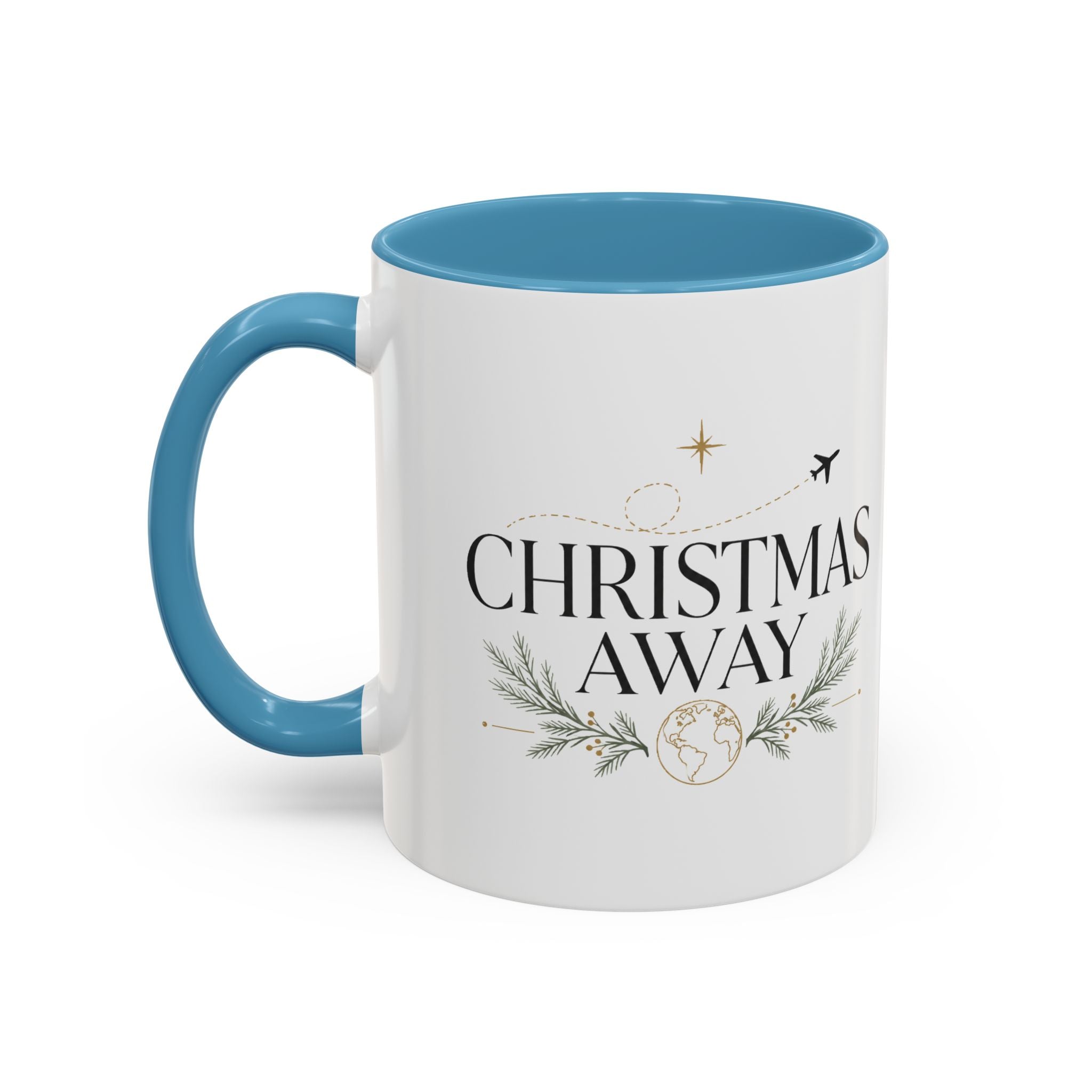 Christmas Away Accent Coffee Mug — Holiday Travel Coffee Cup