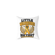 Child Cancer Awareness Pillow – "Little Warriors Big Fight" Square Throw Pillow