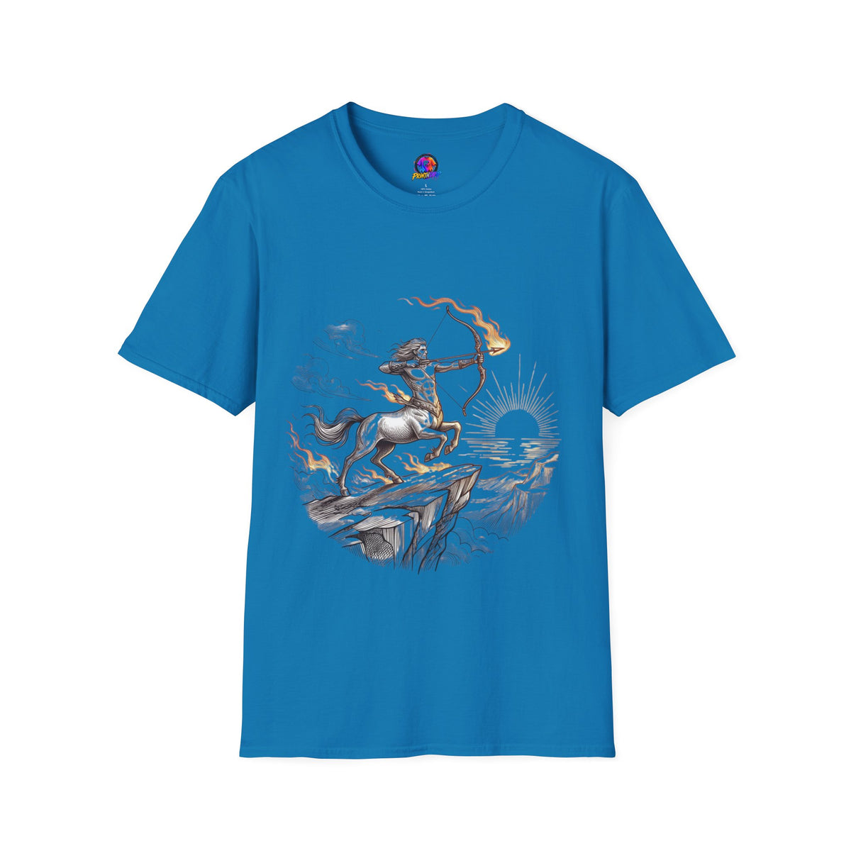 Sagittarius Centaur Archer T-Shirt — Mythical Archer Graphic Tee (Flaming Bow)