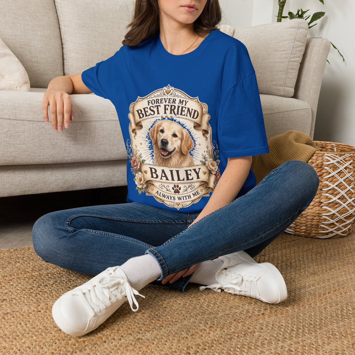 Forever My Best Friend Golden Retriever T-Shirt — Personalized Pet Memorial Tee