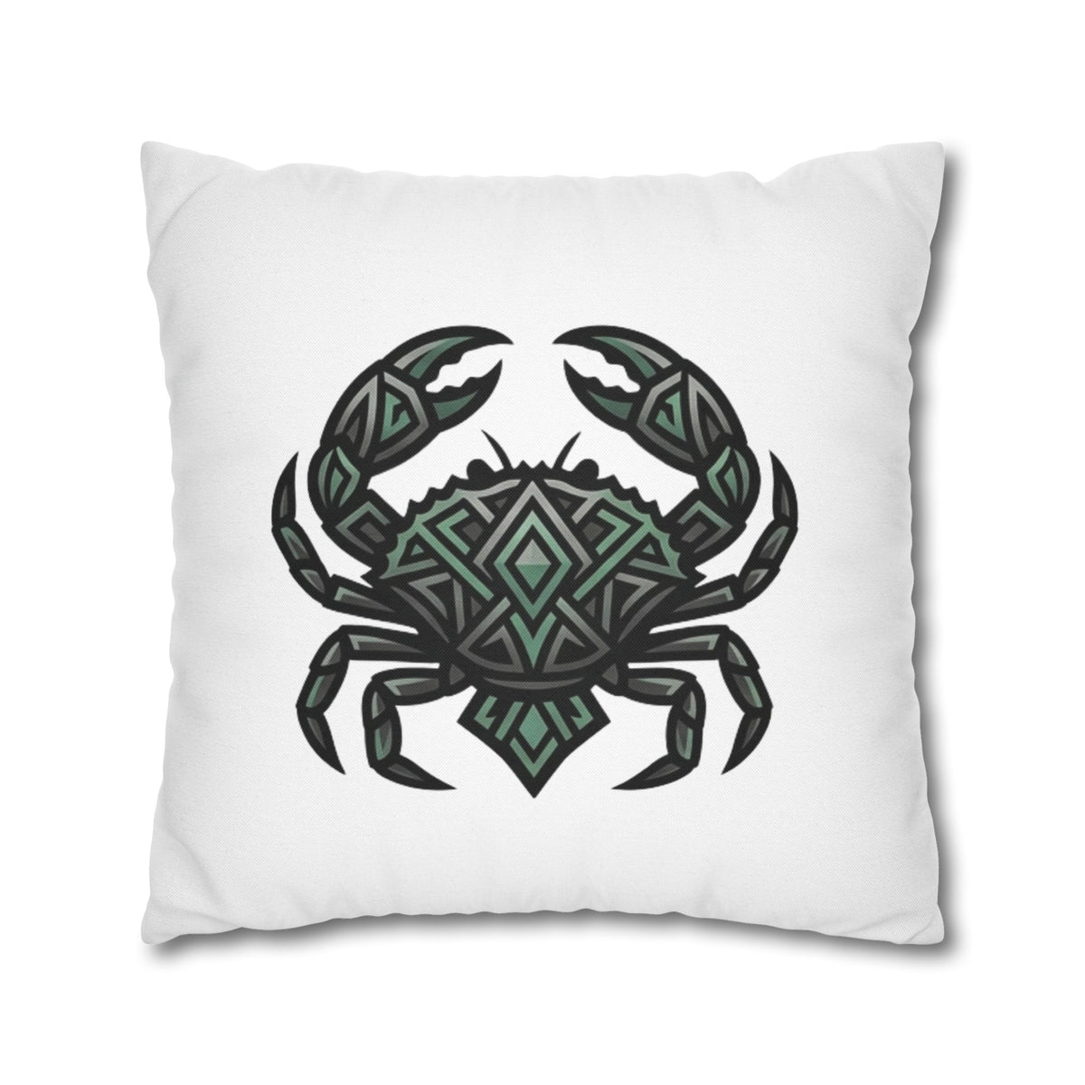 Cancer Zodiac Geometric Crab Throw Pillowcase — Coastal Zodiac Beach Decor