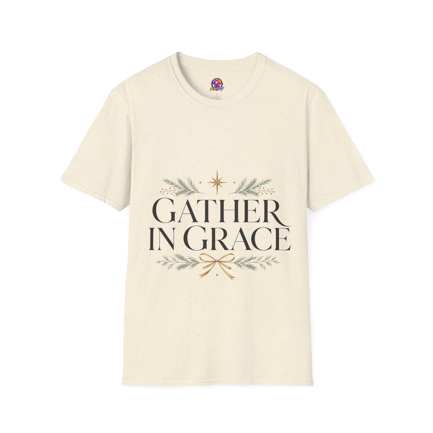 Gather in Grace T-Shirt — Elegant Holiday Floral Typography Tee