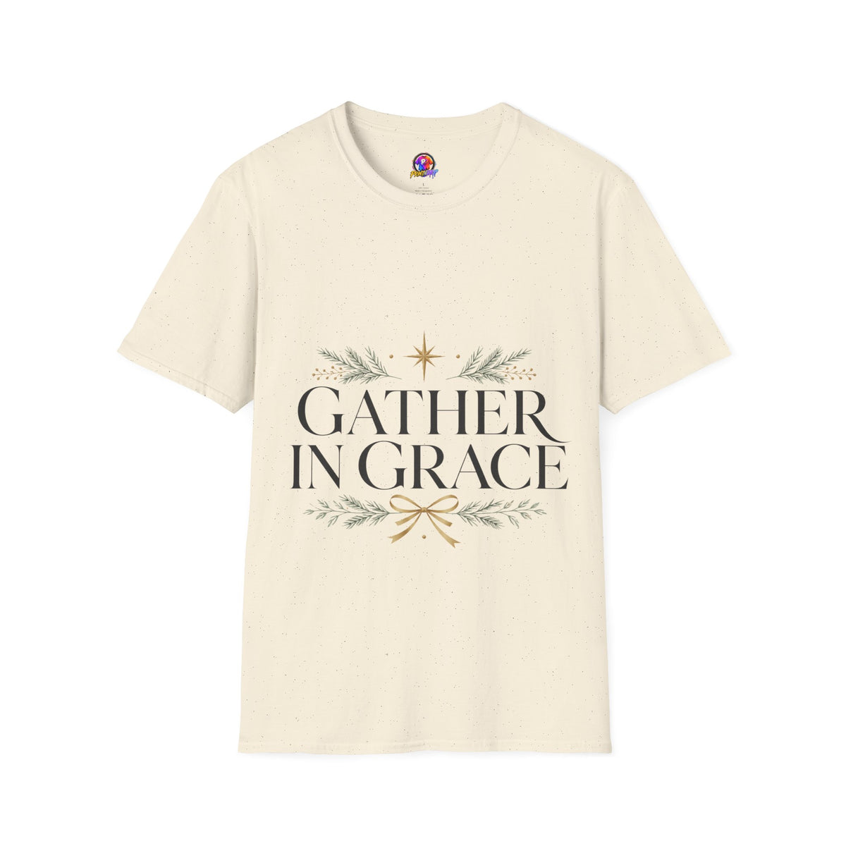 Gather in Grace T-Shirt — Elegant Holiday Floral Typography Tee