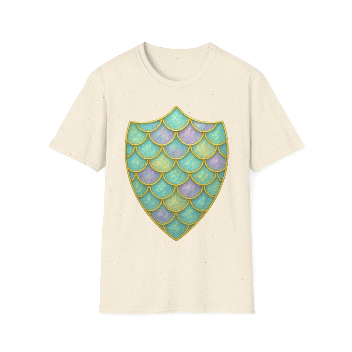 Mermaid Scale Shield T-Shirt — Iridescent Aquamarine Graphic Tee - Trending Now - September 2026