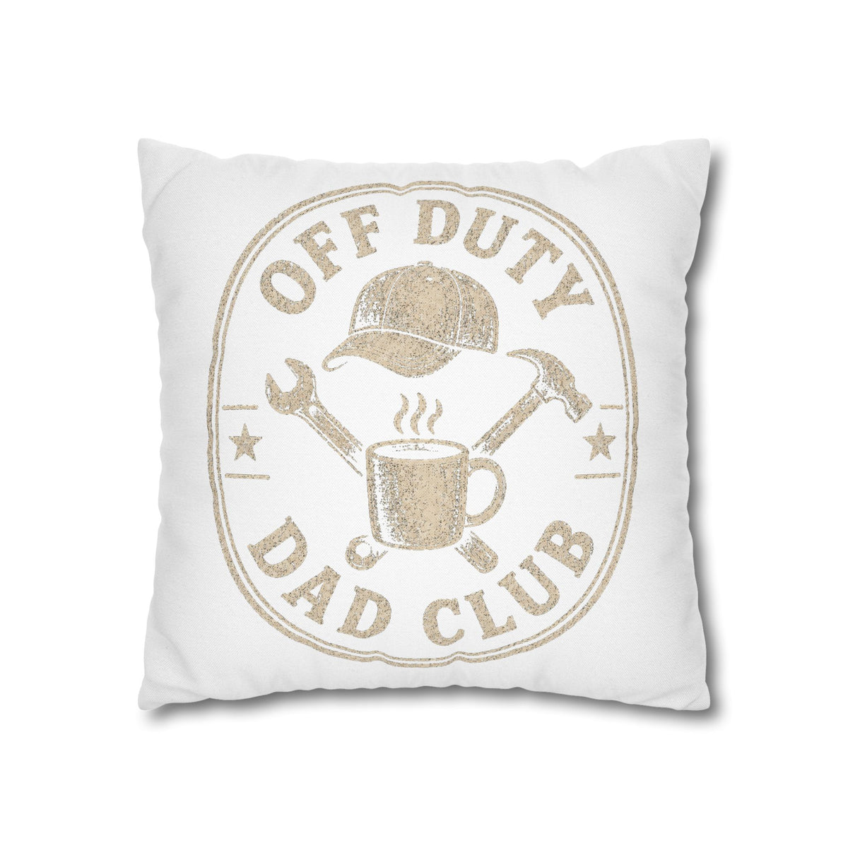 Off Duty Dad Club Pillowcase — Decorative Throw Pillow Cover for Father’s Day Milo Bailey Dog Dad Mom