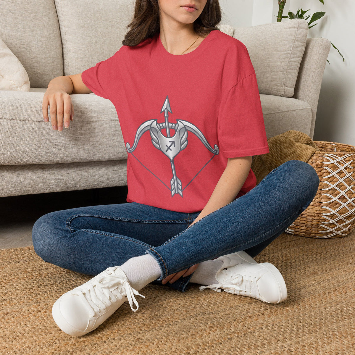 Arrow Heart T-Shirt — Minimal Cupid Bow & Arrow Design