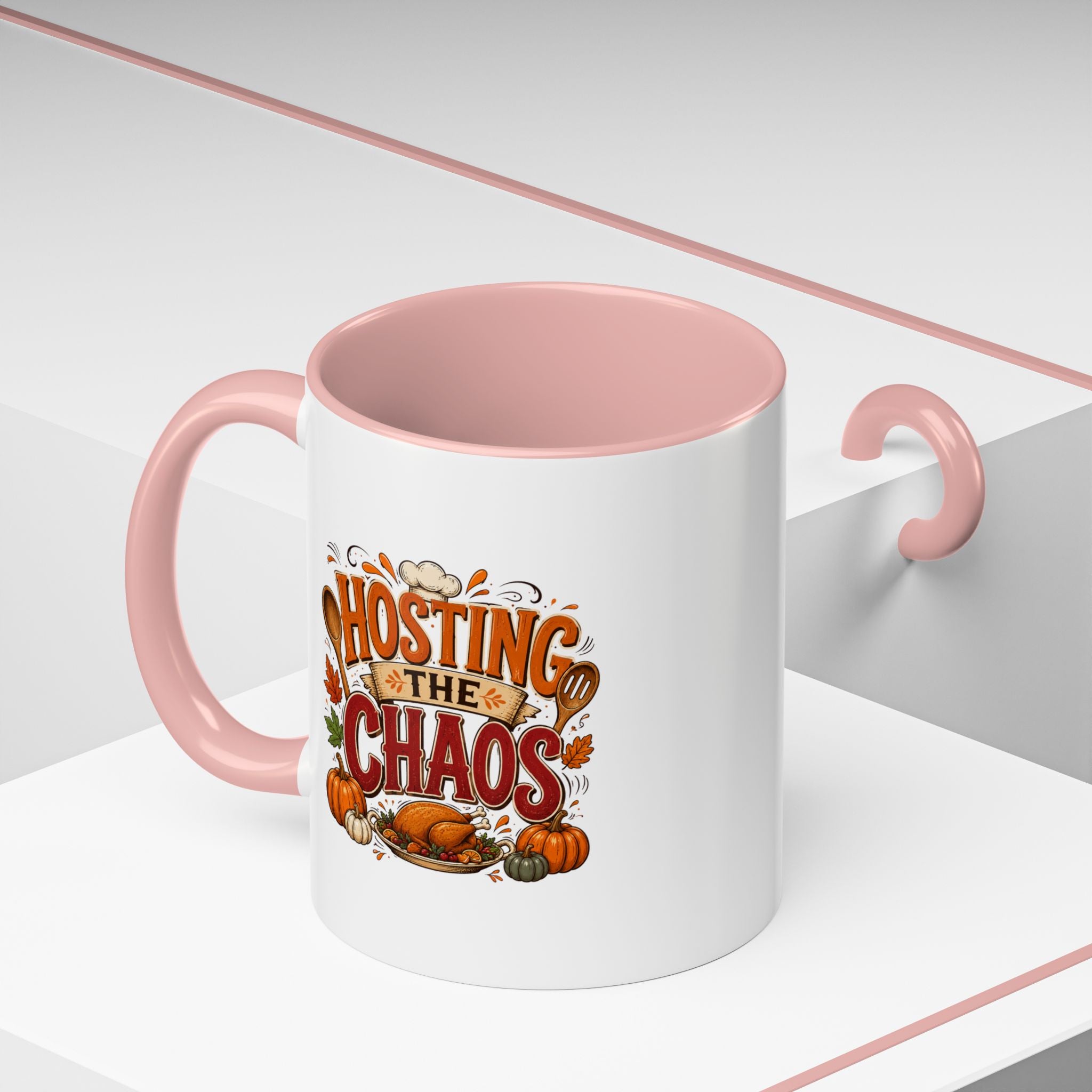 Thanksgiving Mug Hosting the Chaos Accent Coffee Mug — Thanksgiving Pumpkin Fall Kitchen Gift