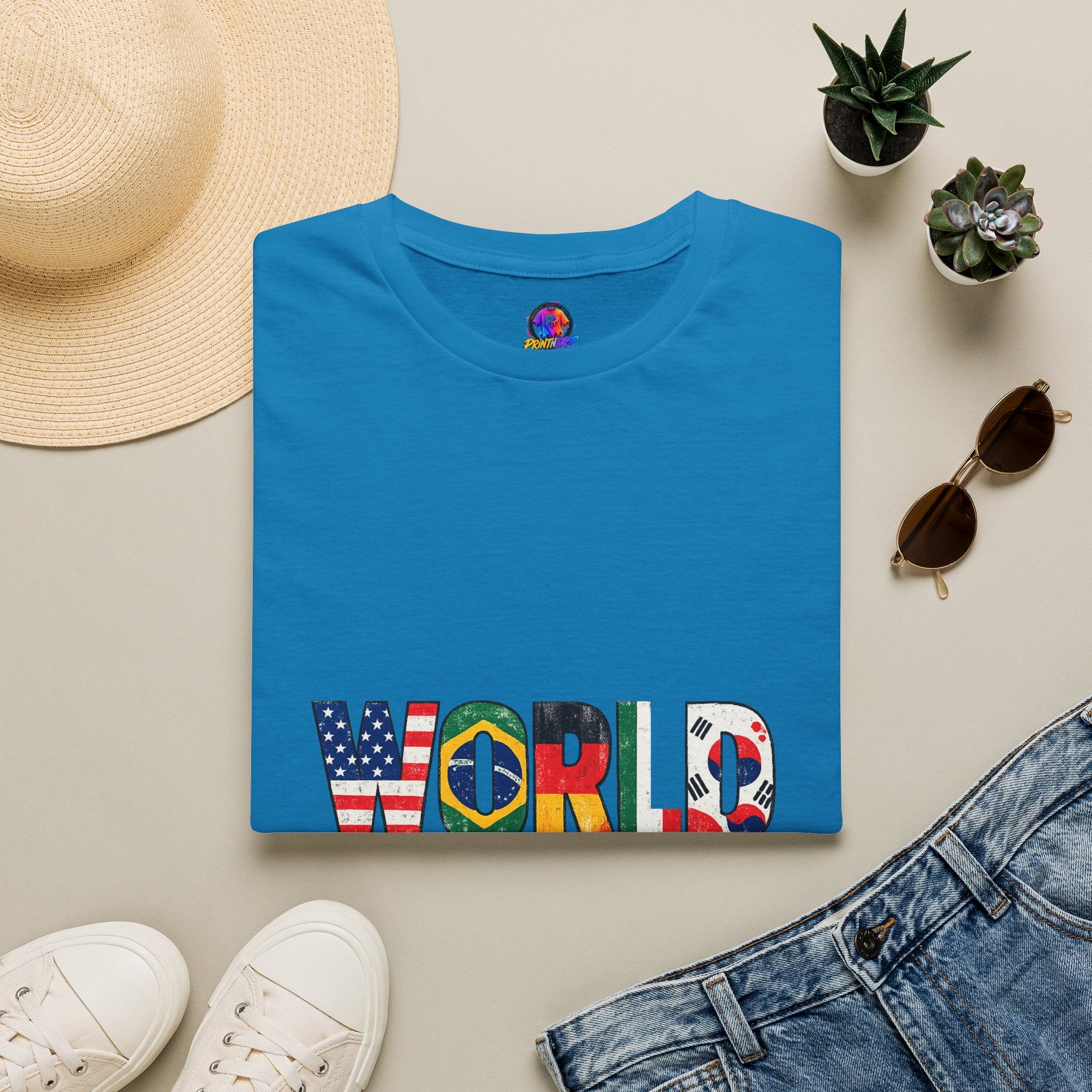 World Cup Flag Graphic T-Shirt — 'WORLD CUP' International Soccer Fans Tee