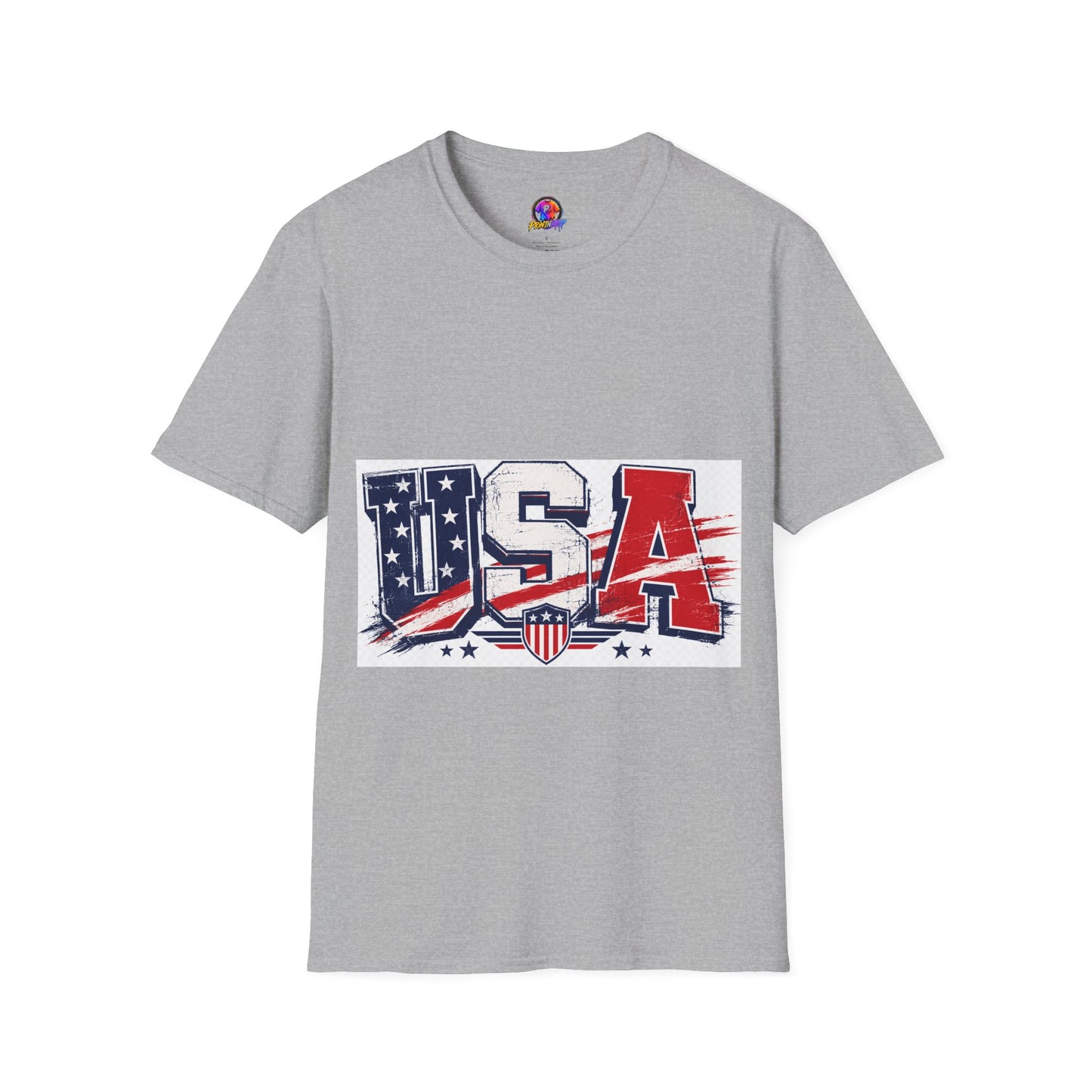 USA Flag Graphic T-Shirt — Patriotic Red White & Blue Tee