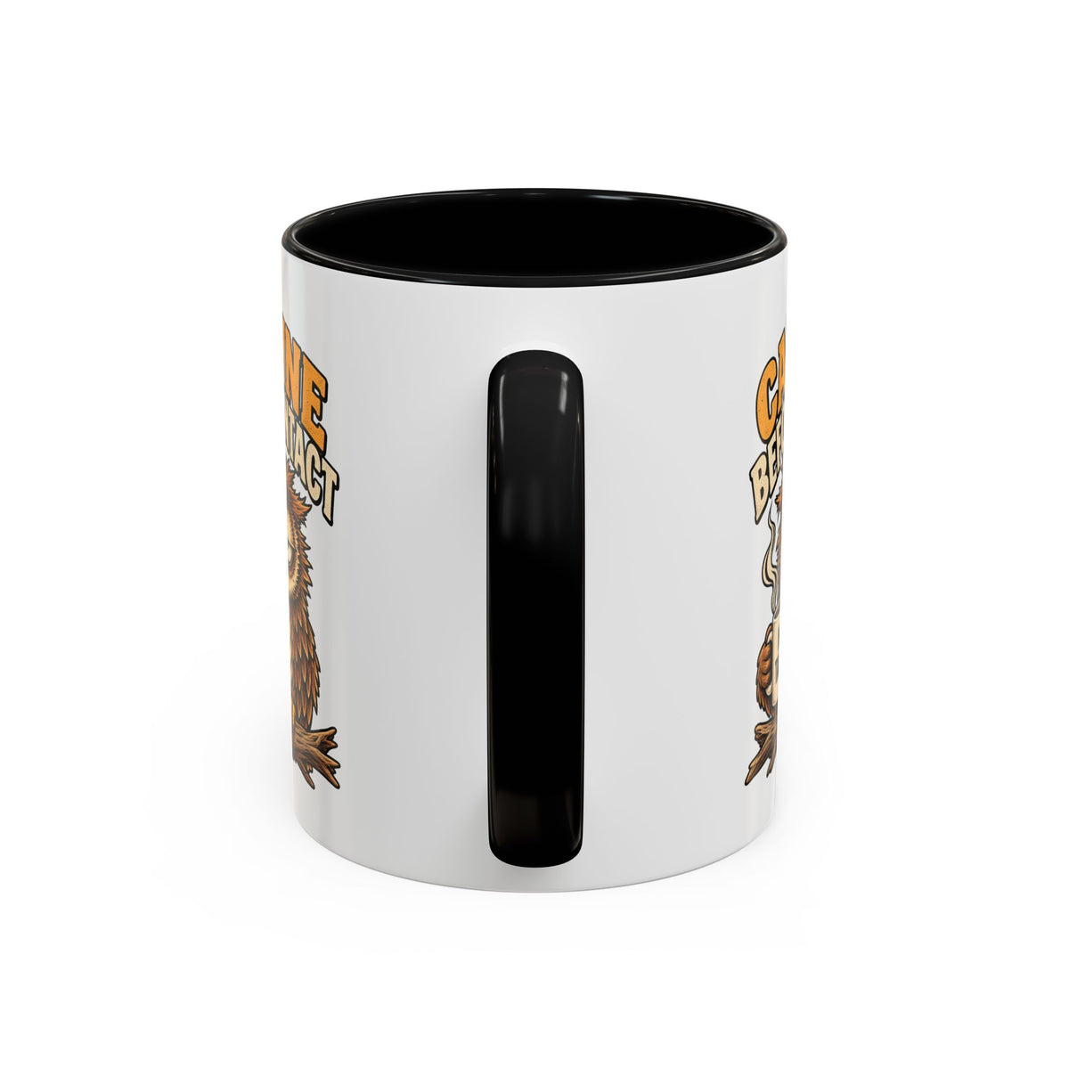 Funny And Witty "Caffeine Before Contact" Accent Coffee Mug (11, 15oz)