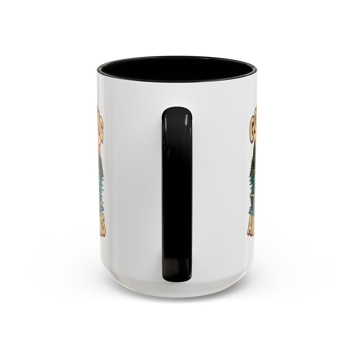 Funny And Witty "Gone Fishing Avoiding Feelings" Accent Coffee Mug (11, 15oz)