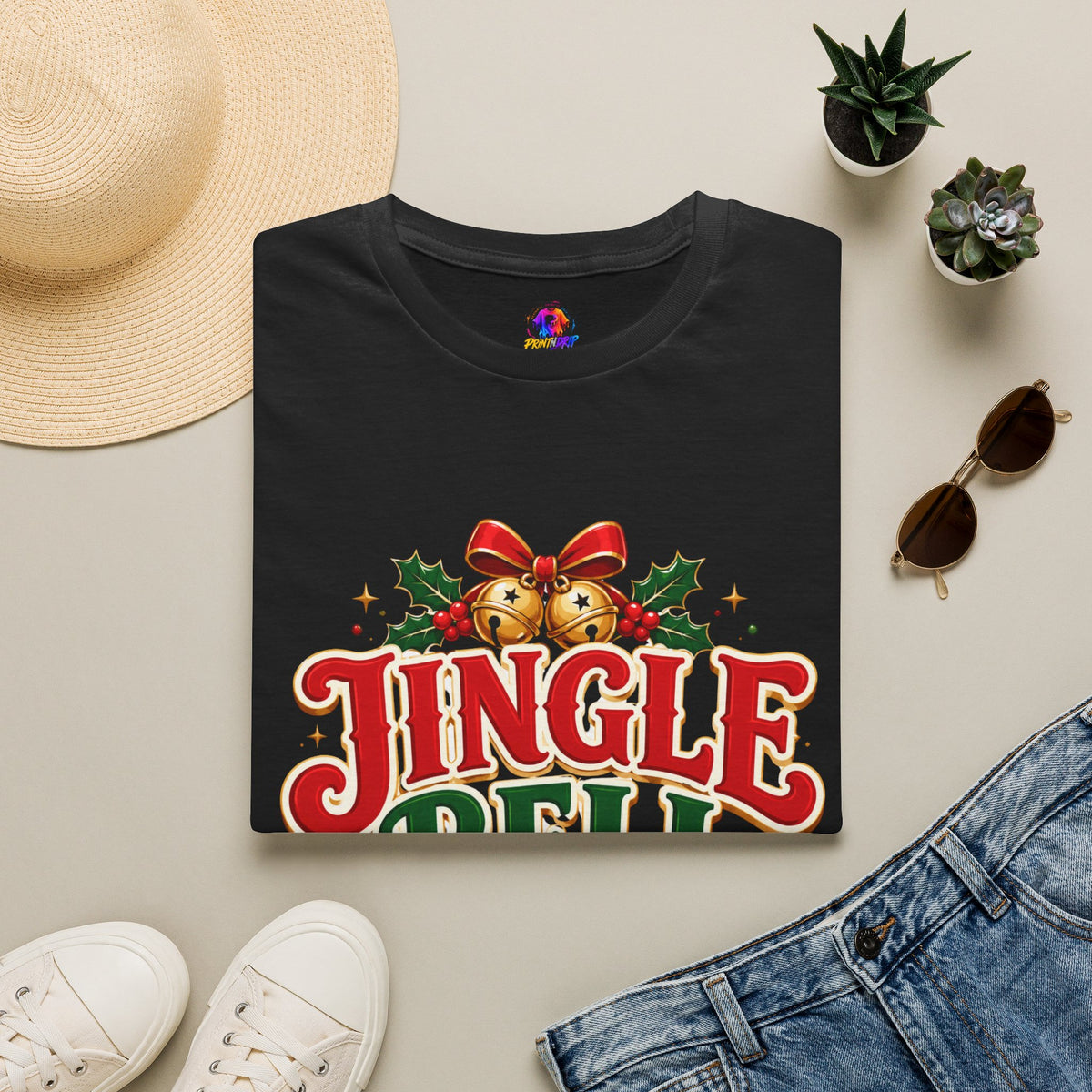 Jingle Bell Crew T-Shirt — Festive Christmas Holiday Tee