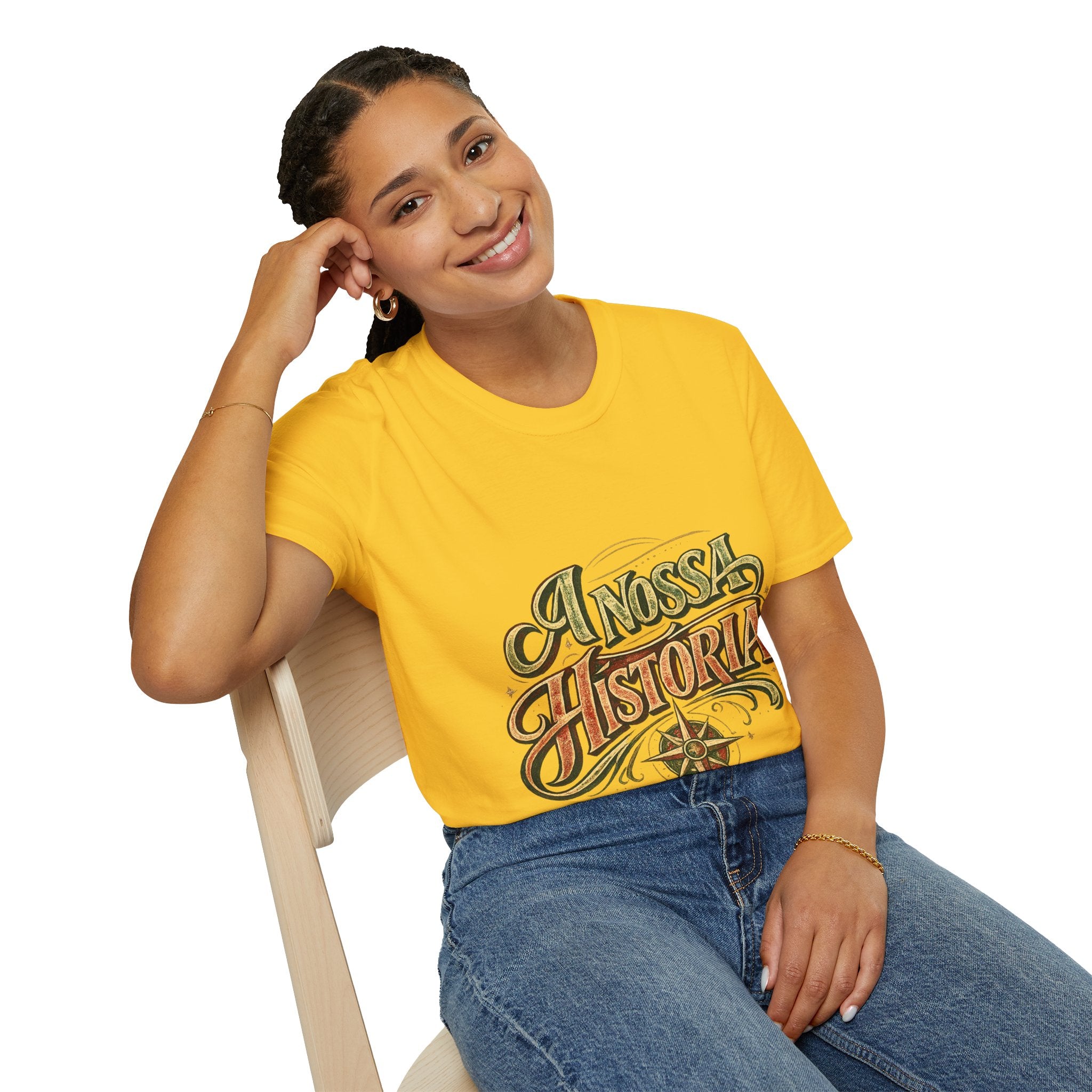 Portugal T-Shirt — "A Nossa História" Vintage Compass Graphic Tee