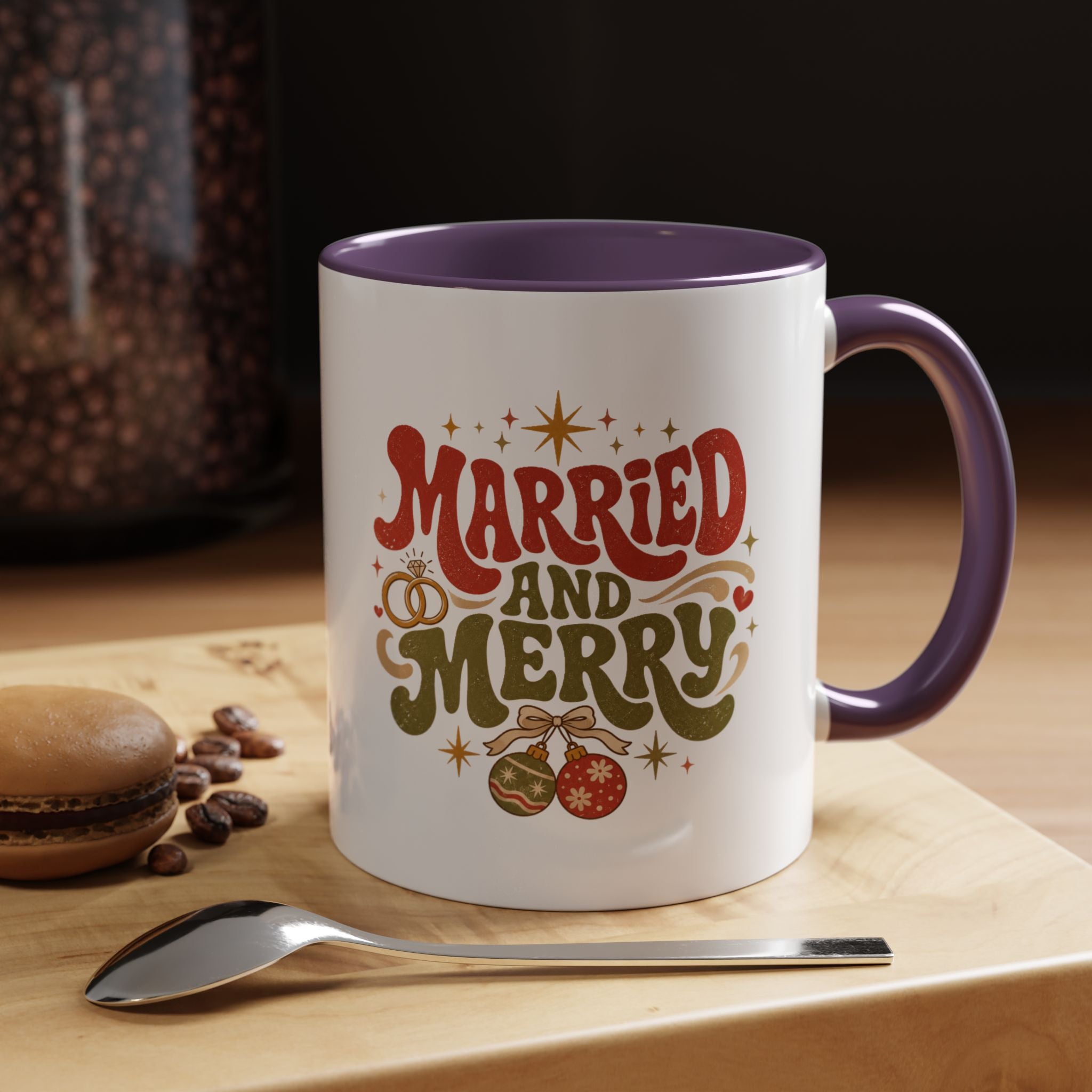 Christmas Married and Merry Christmas Coffee Mug — Holiday Accent Mug