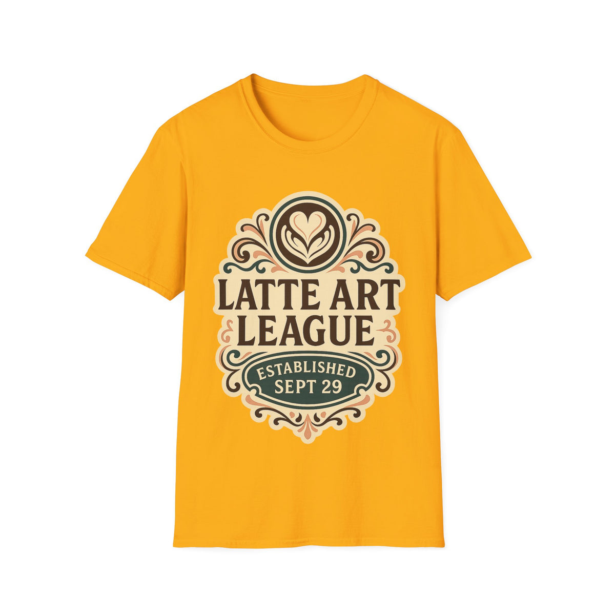Latte Art League Serving Rituals National Coffee Day Crest T-Shirt - Trending Now - September 2026