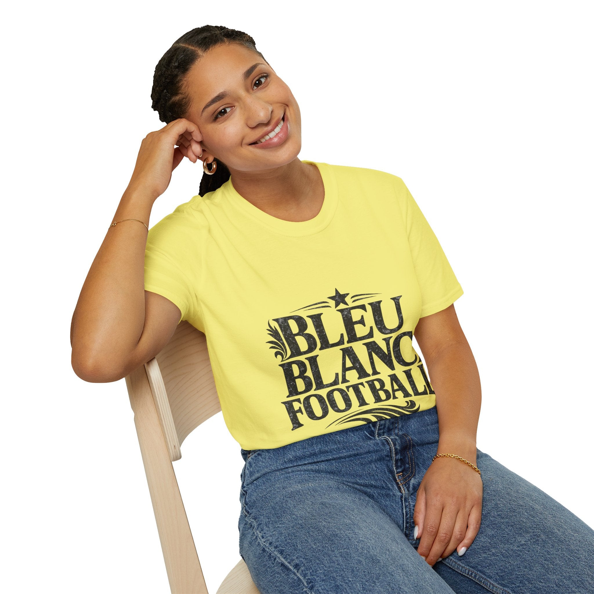 France Bleu Blanc Football T-Shirt — Vintage French Football Tee