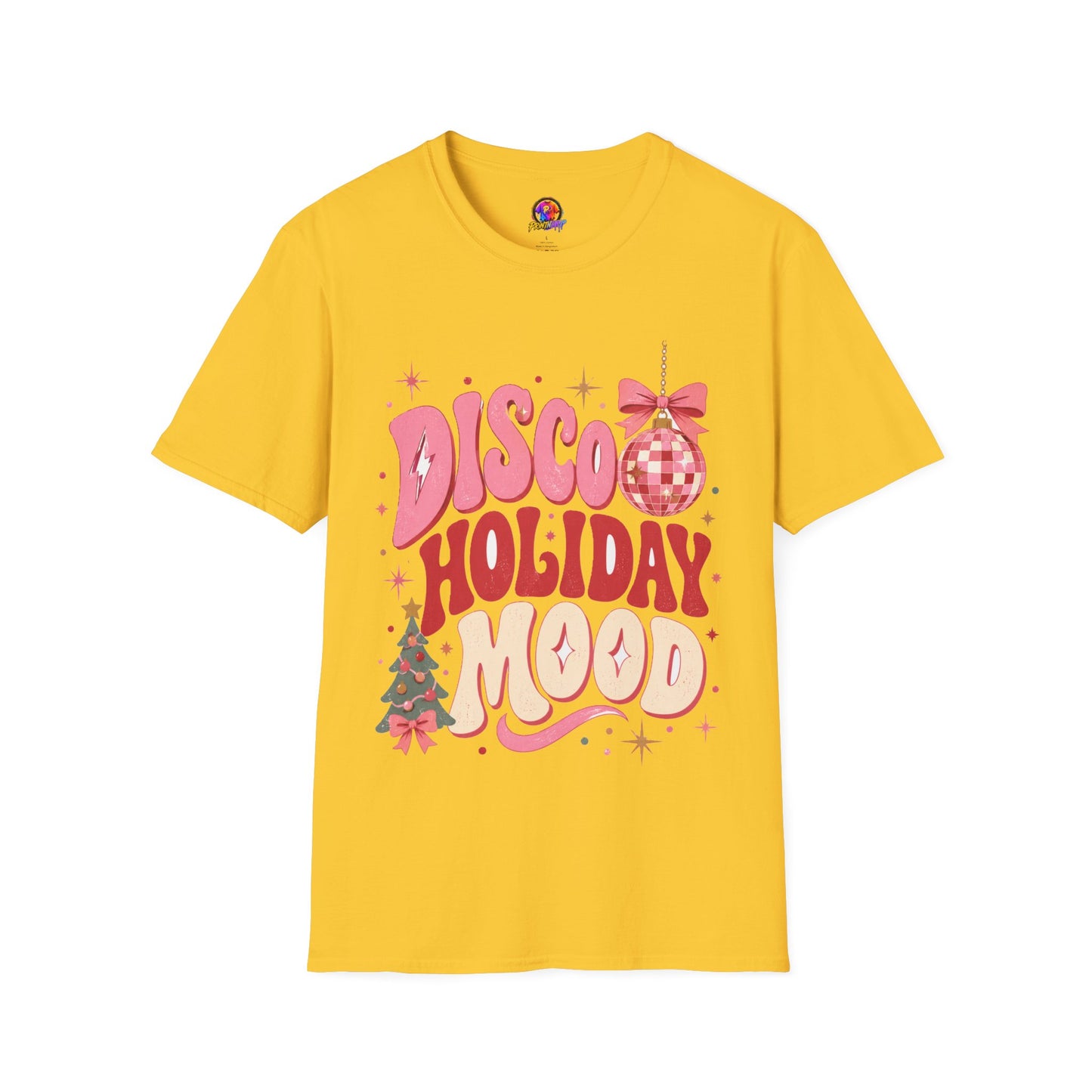 Disco Holiday T-Shirt — Retro Pink Disco Ball Christmas Tee