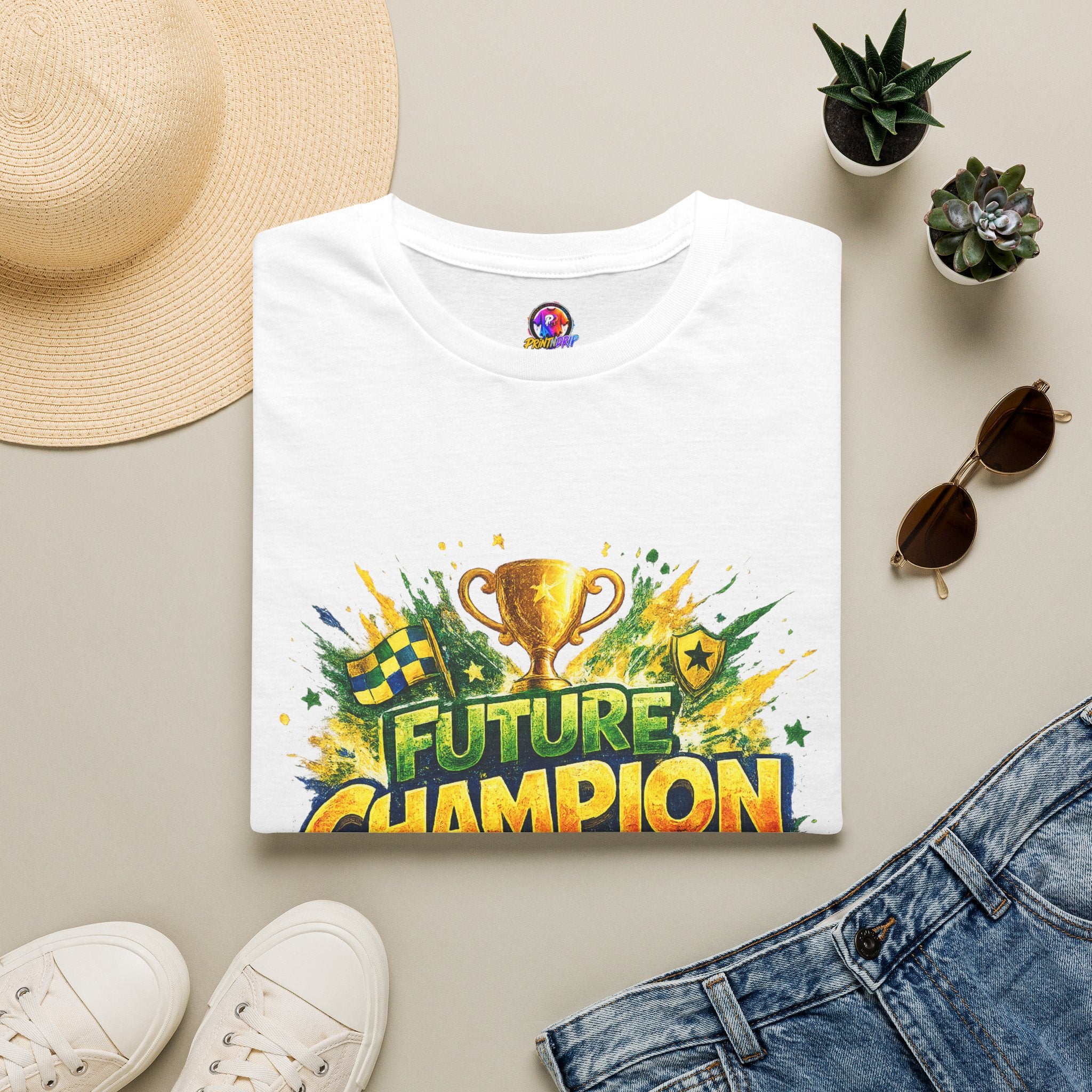 Kids Future Champion Soccer T-Shirt — Kids’ Sports Trophy Graphic Tee