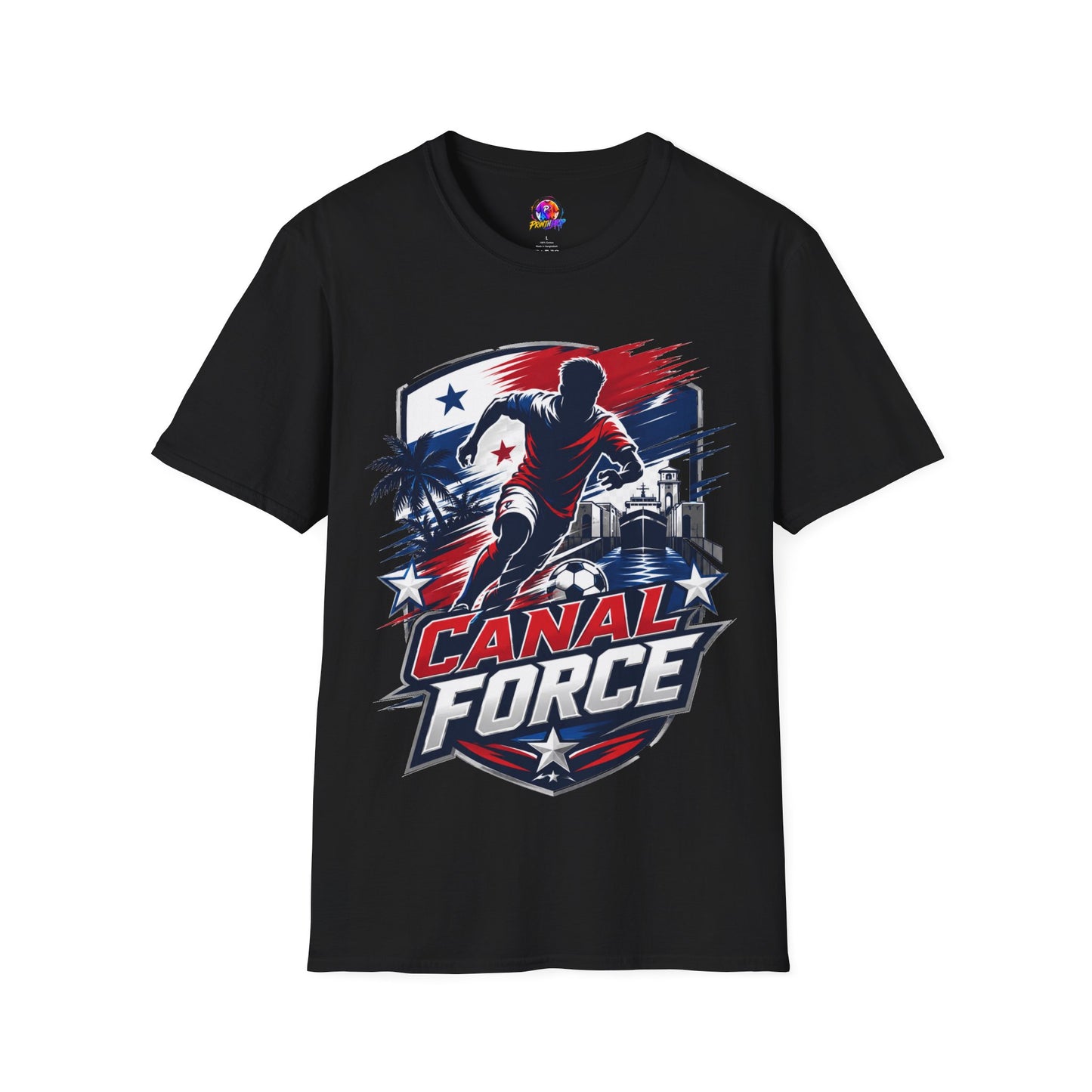Canal Force Soccer T-Shirt - Patriotic Player Graphic Tee - Panama Shirt