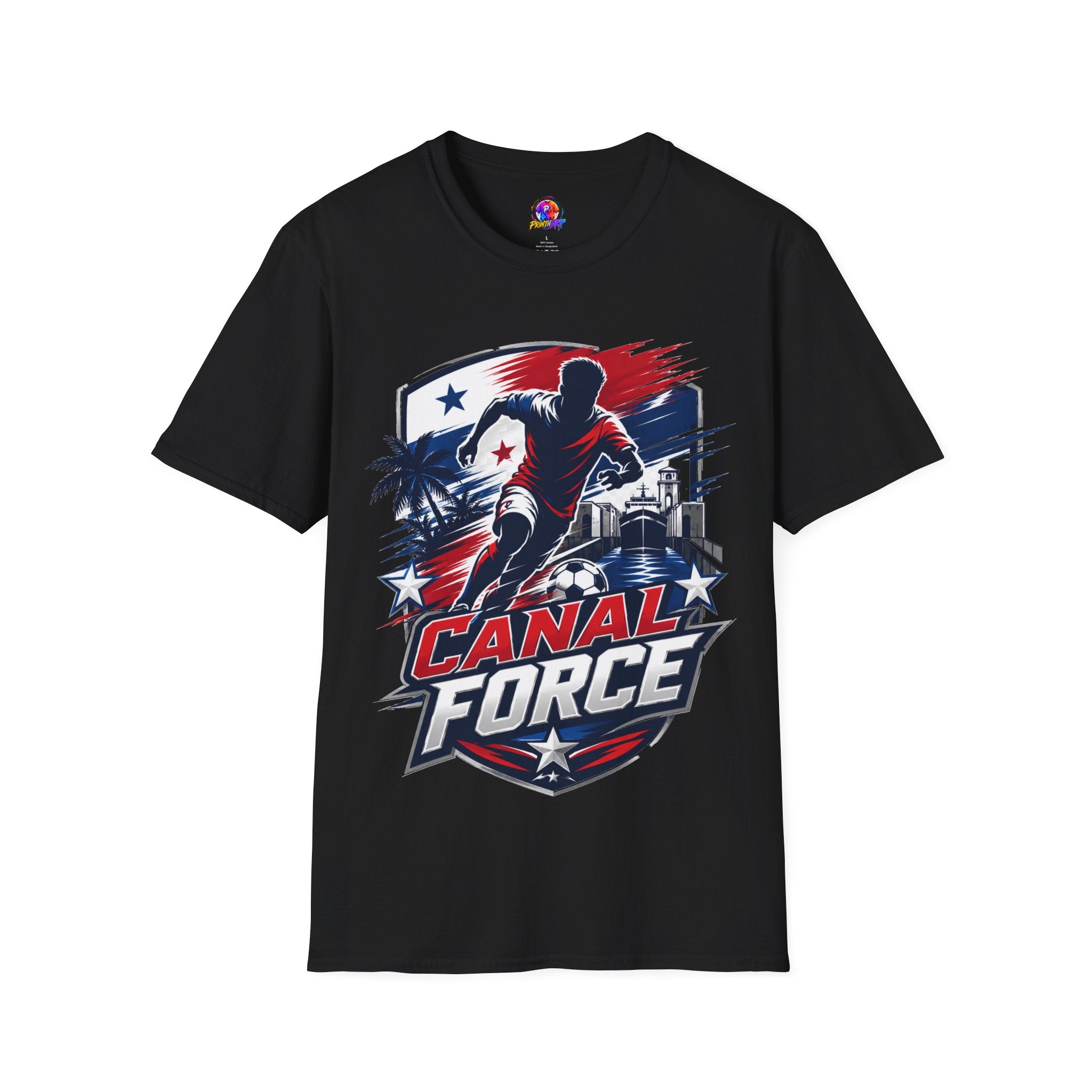 Canal Force Soccer T-Shirt - Patriotic Player Graphic Tee - Panama Shirt