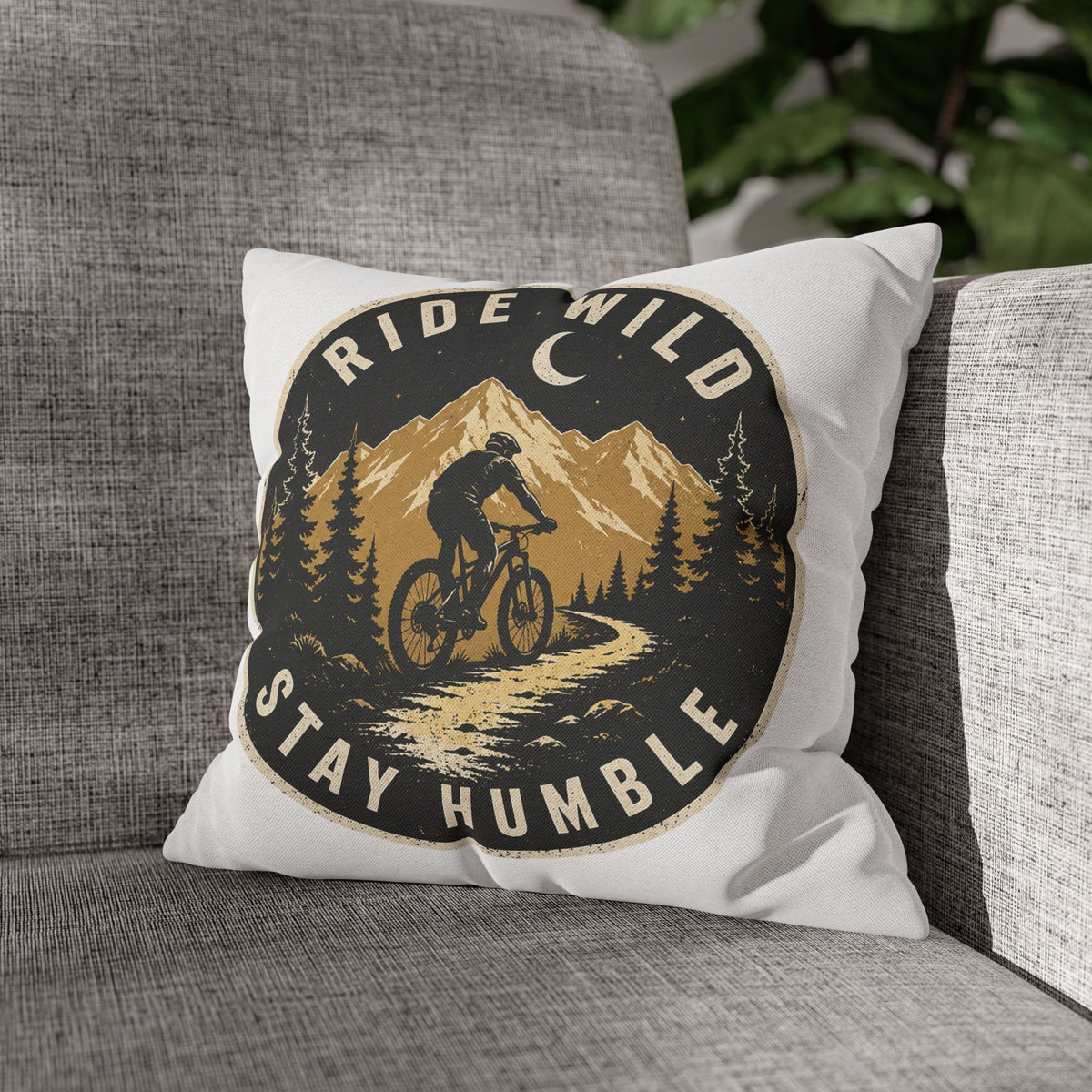Ride Wild Stay Humble Mountain Biker Pillowcase Milo Bailey Dog Dad Mom