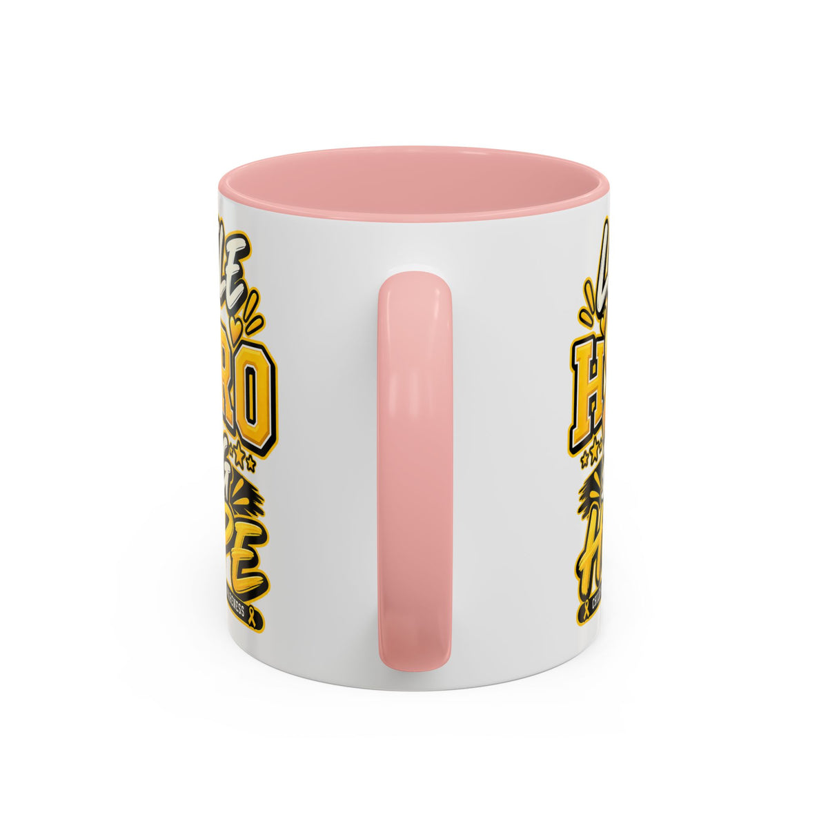 Little Hero Big Hope Coffee Mug — Childhood Cancer Awareness Accent Mug (11/15 oz)
