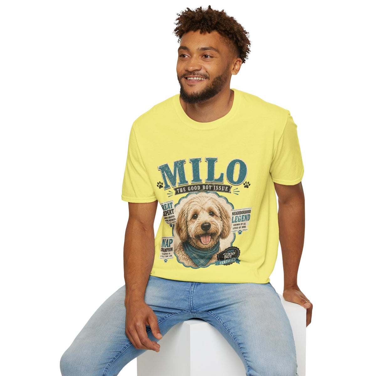 Milo "The Good Boy Issue" Dog Portrait T-Shirt