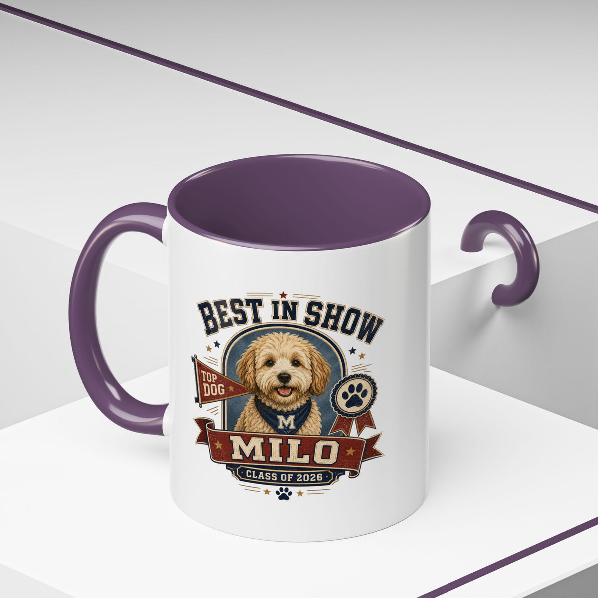 Milo Bailey Dog Dad Mom Best in Show Milo Coffee Mug — Personalized Dog Portrait Accent Mug