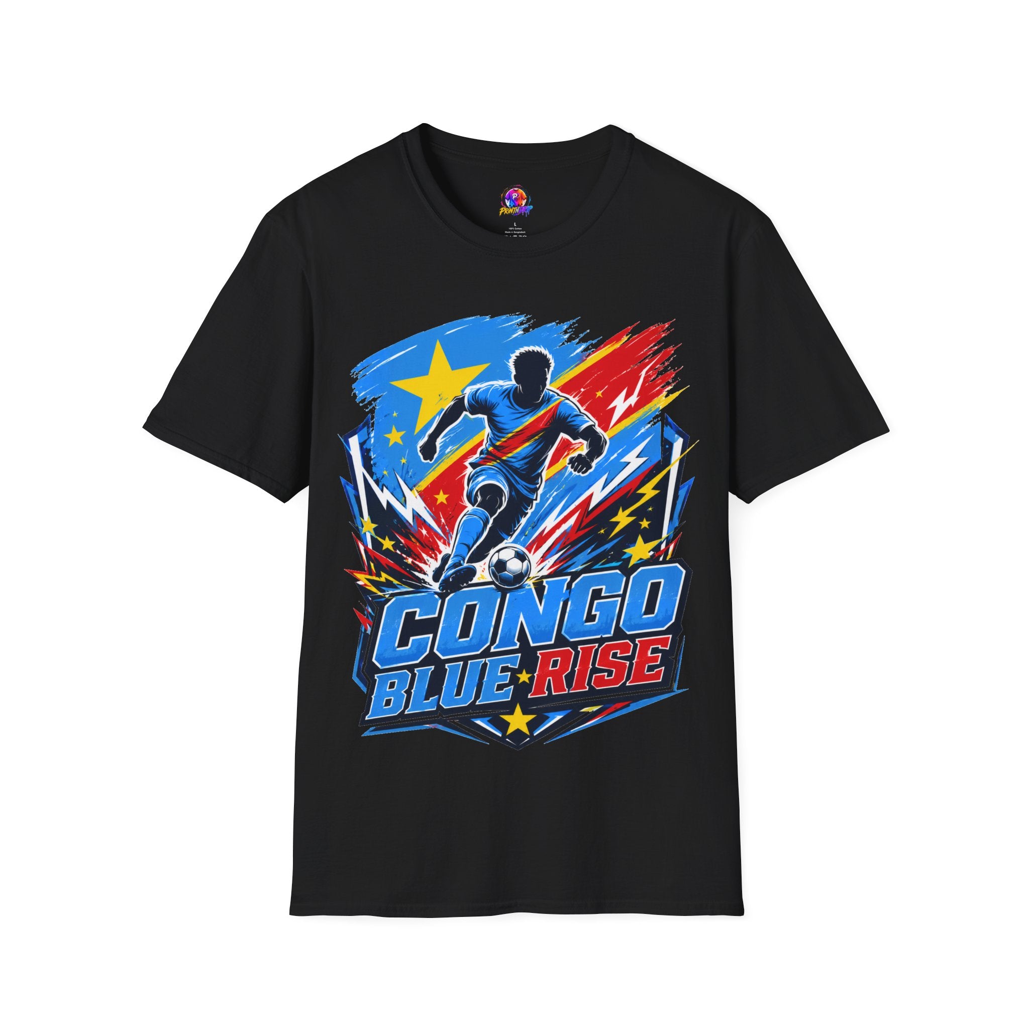 Congo Soccer T-Shirt — Congo Blue Rise Football Fan Tee