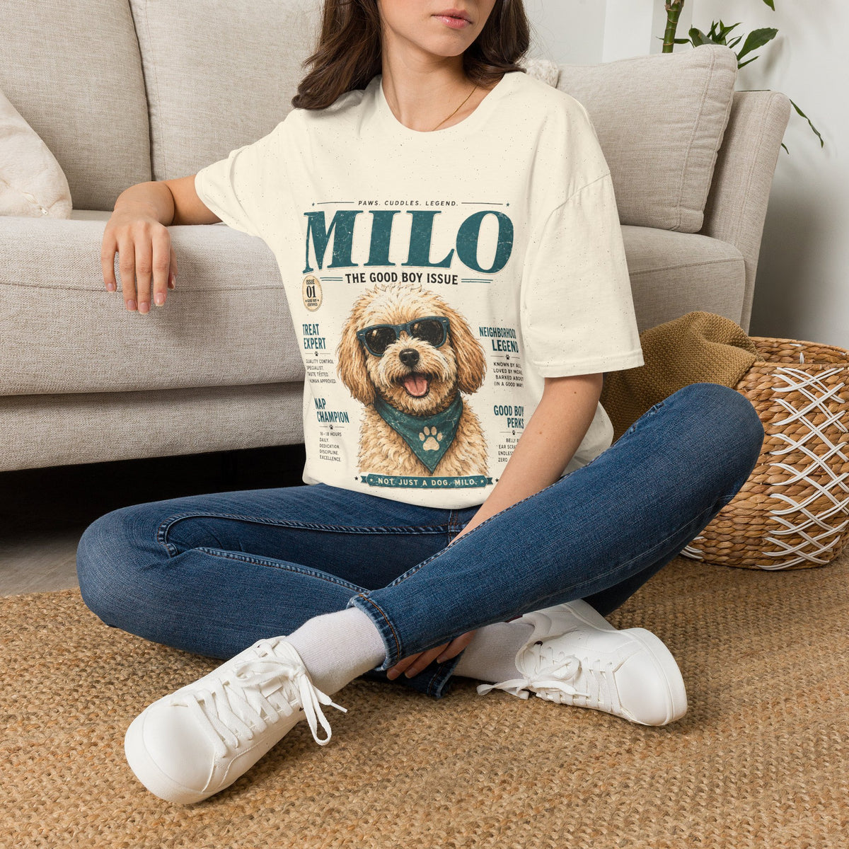 Milo 'The Good Boy Issue' T-Shirt — Cute Dog Magazine Cover Tee
