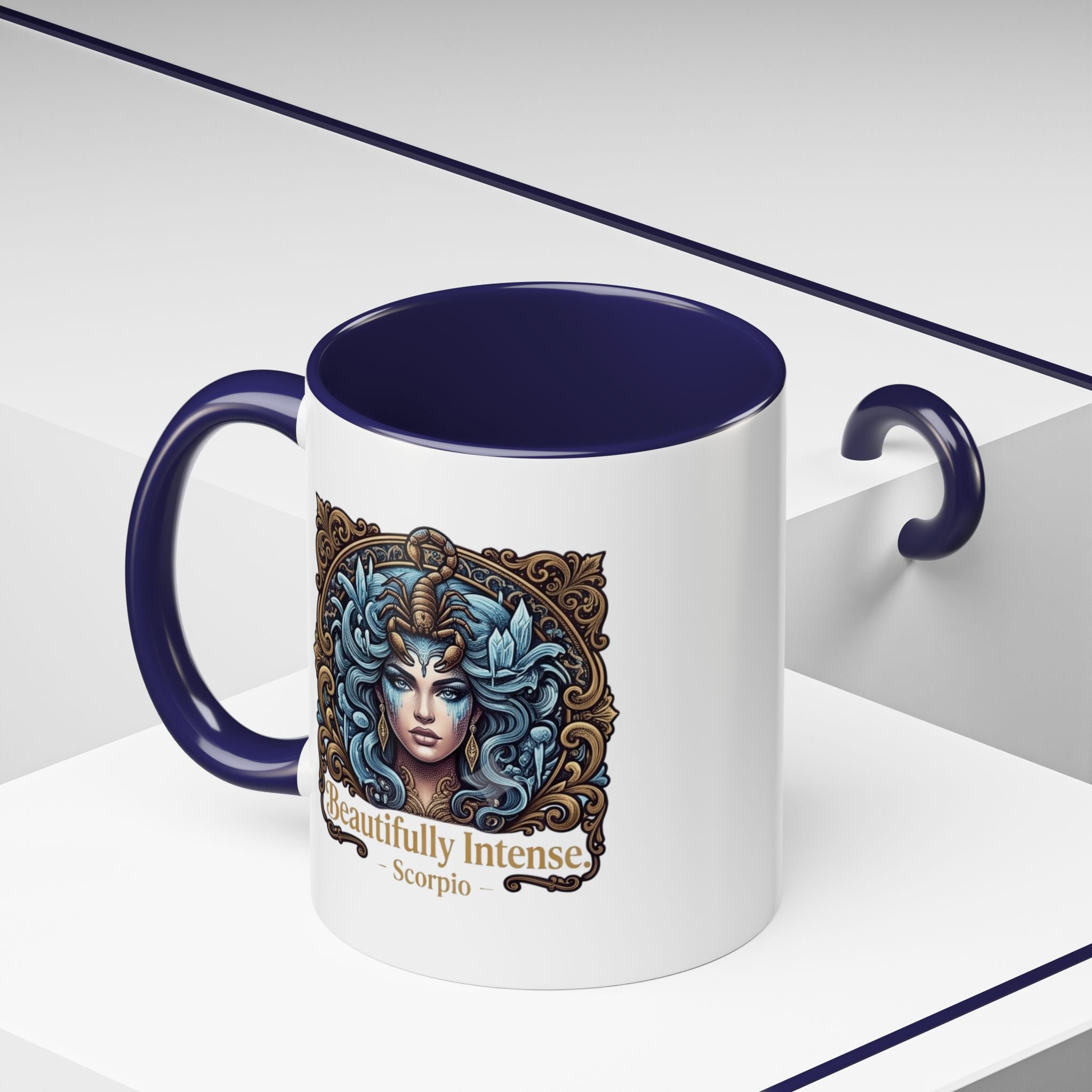 Scorpio Accent Coffee Mug — "Beautifully Intense" Zodiac Design (11/15oz)